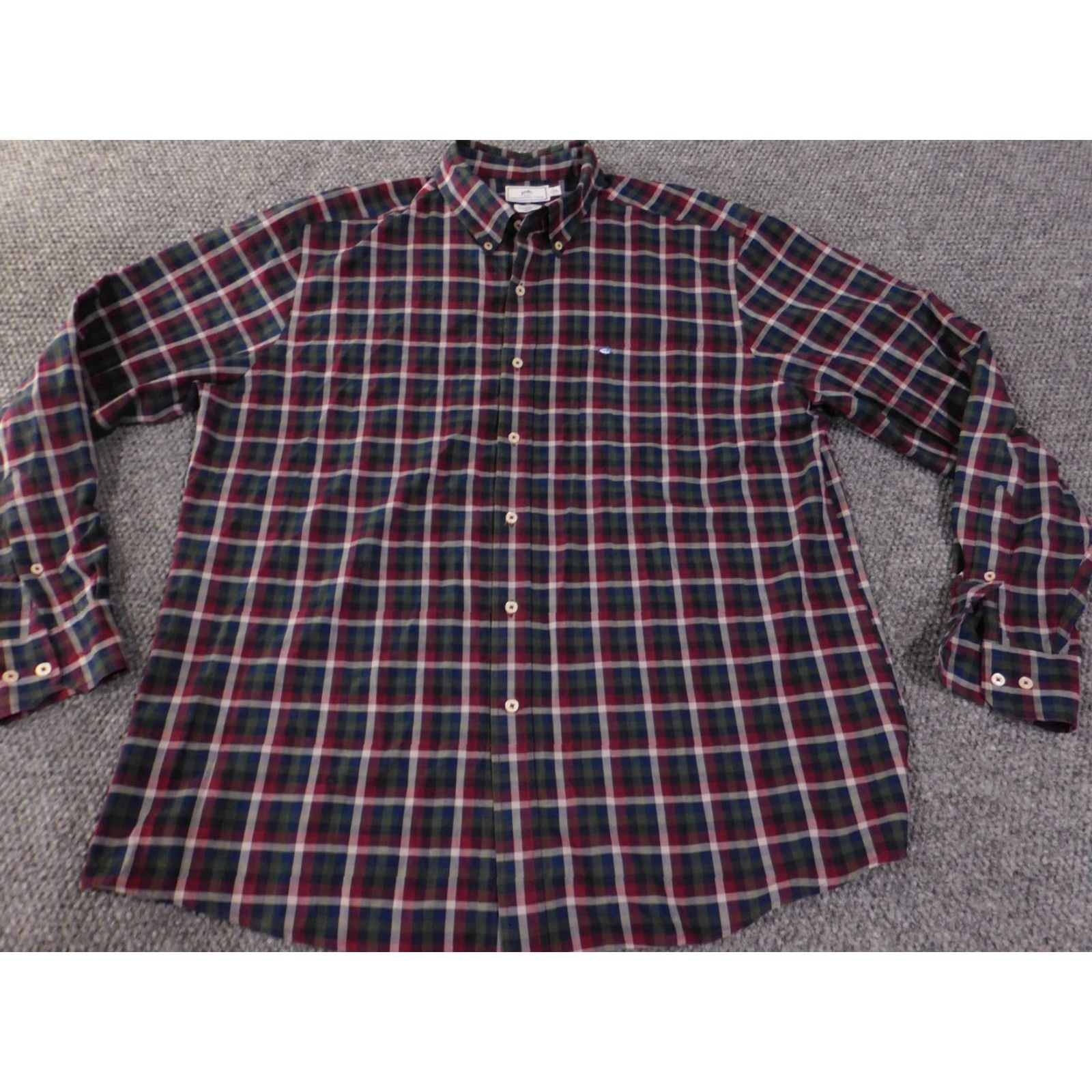 Southern Tide Southern Tide Shirt Mens XL Plaid Button-Down Classic Fit Blue Red Embroidered Fish Pocket Long Sleeve Button-Up Casual Preppy Size US XL / EU 56 / 4 - 4 Thumbnail
