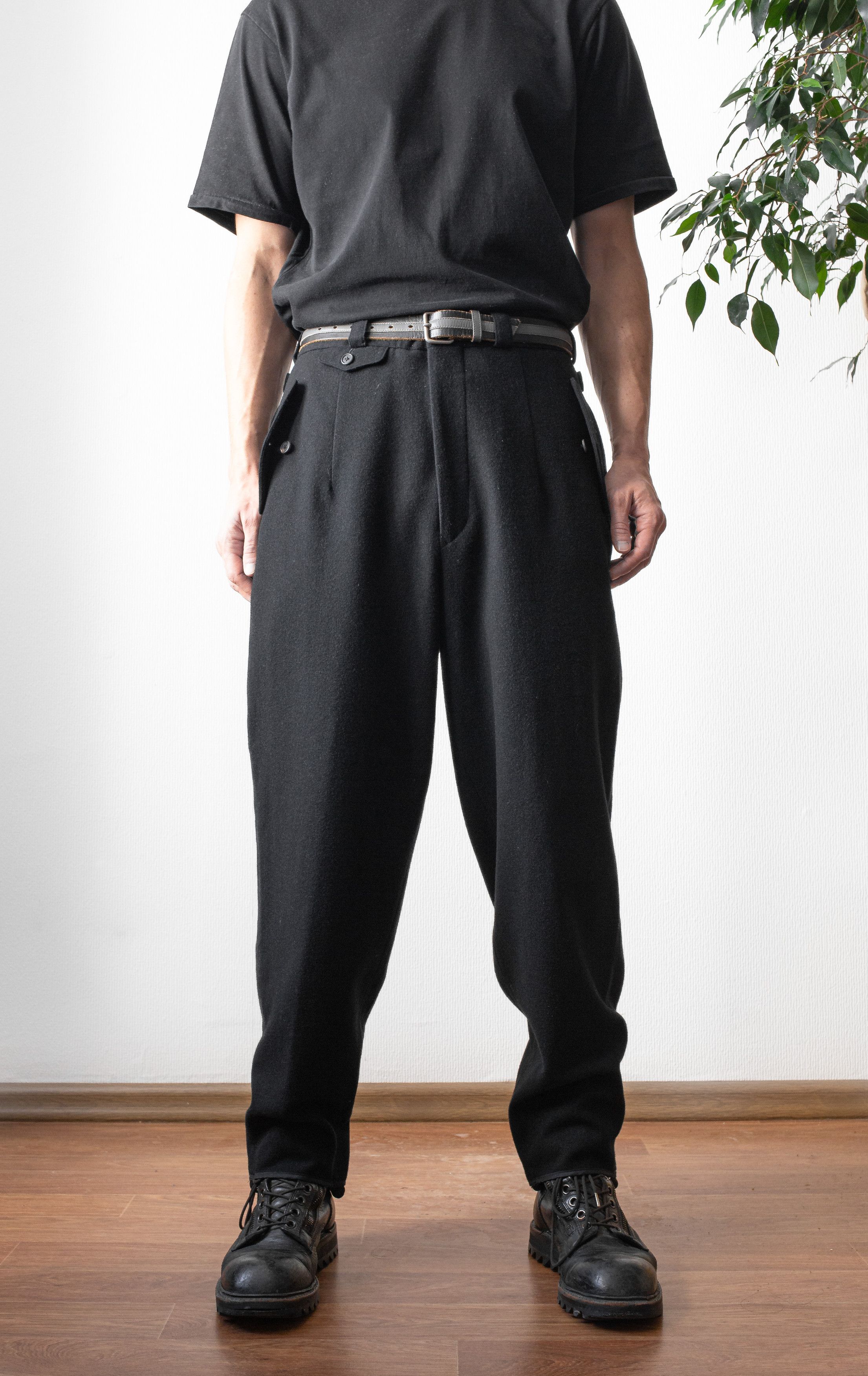 Yohji Yamamoto heavy wool pants with stirrup straps Size US 34 / EU 50 - 1 Thumbnail