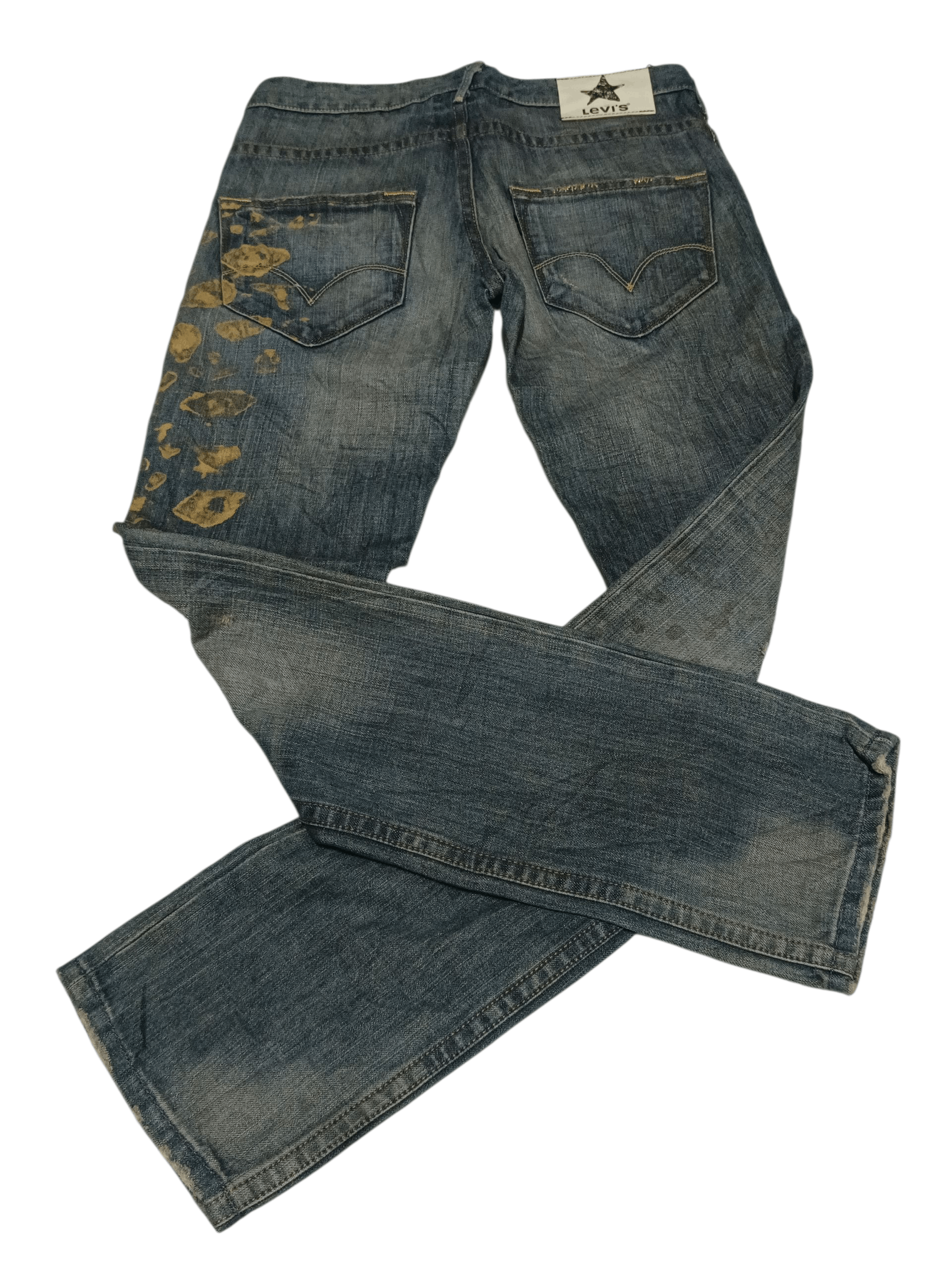 Levi's Levi's Black Star Slim Fit Low Rise Gold Paint Splash Size US 30 / EU 46 - 3 Thumbnail