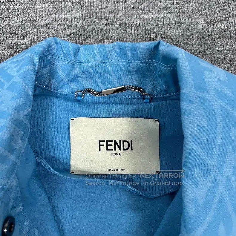 Fendi Fendi Blue Logo Embossed Mixed Patch Jacket Size XS / US 0-2 / IT 36-38 - 5 Thumbnail