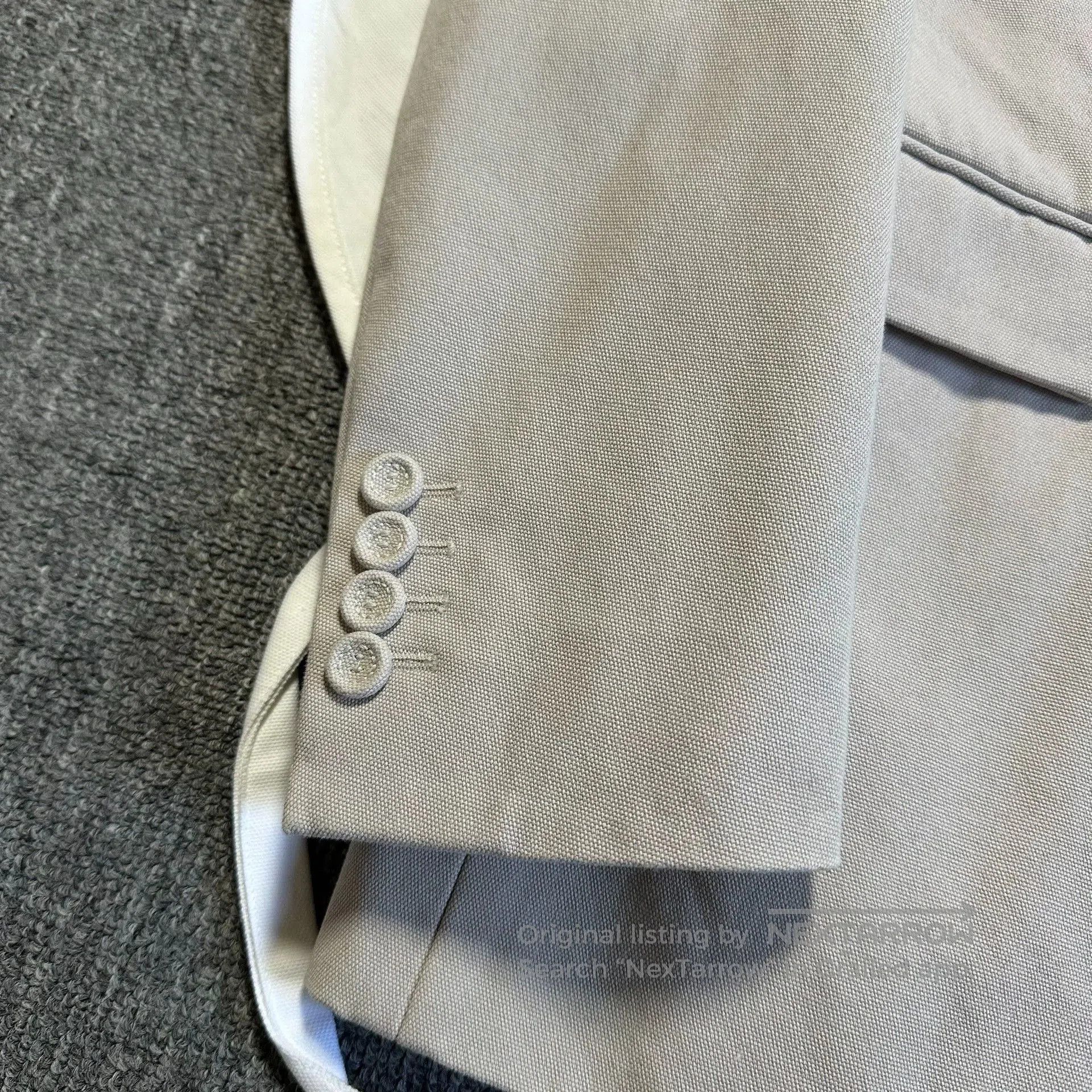Dior Dior Beige Lightweight Blazer with Green Lining. Size US L / EU 52-54 / 3 - 2 Thumbnail