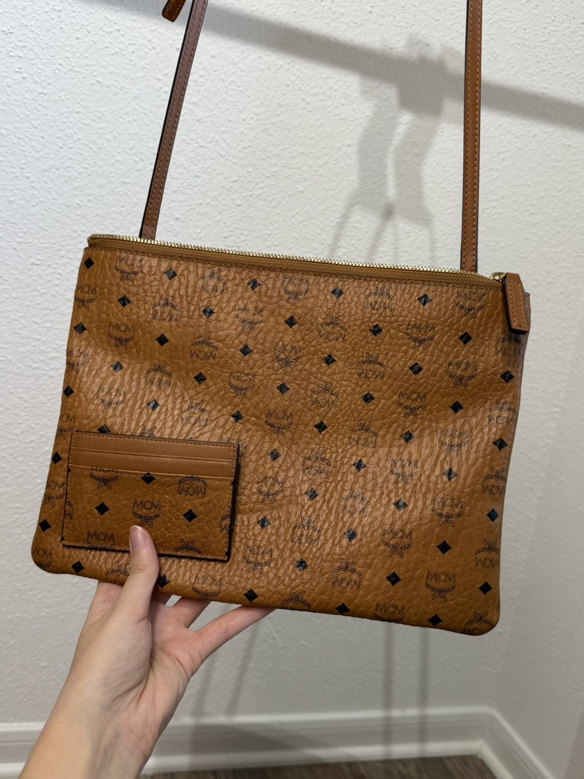 MCM MCM Visetos Original Pouch Cognac and Cardholder Size ONE SIZE - 1 Thumbnail