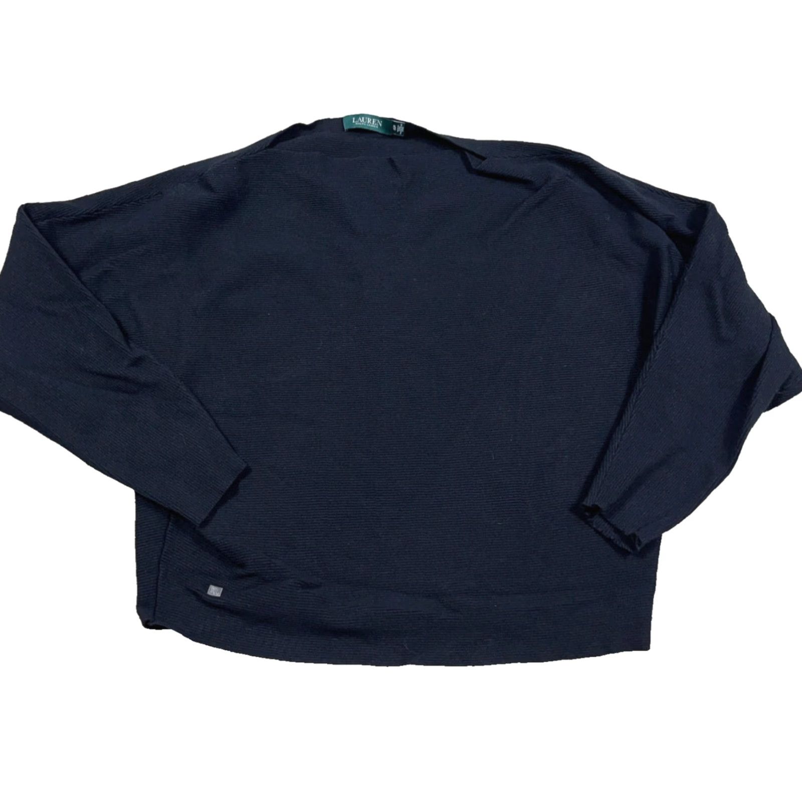 Ralph Lauren Lauren Ralph Lauren Sweater Women Black Long Sleeve Collarless Neck Lightweight Size M / US 6-8 / IT 42-44 - 2 Thumbnail