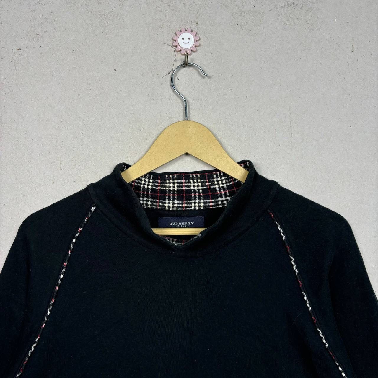 Burberry Burberry London Vintage 90s Mock Neck Check Trim Sweater Size US M / EU 48-50 / 2 - 3 Thumbnail