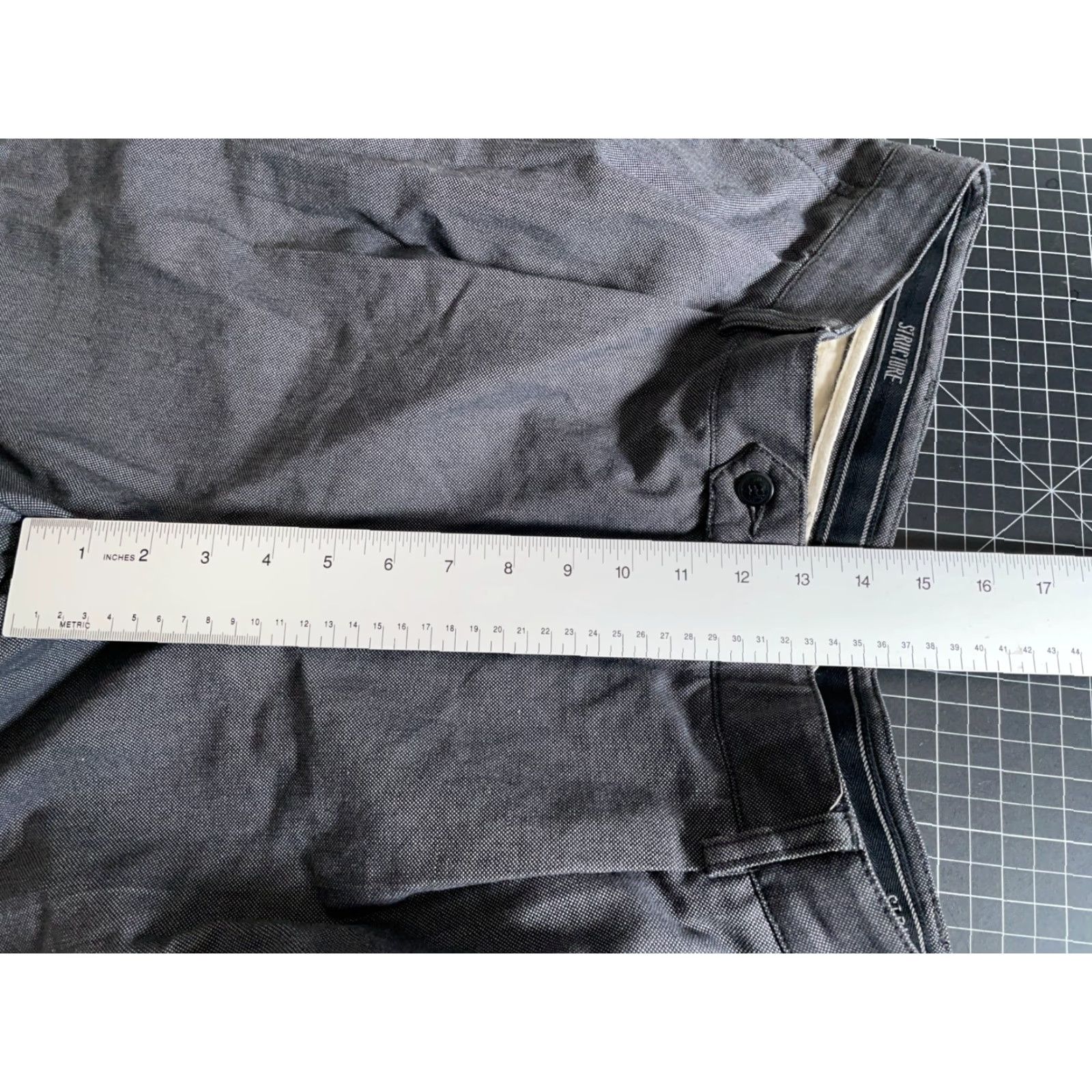 Vintage VINTAGE Structure 90s Pleated Cotton Trousers Pants Mens Regular Baggy Fit Gray 38 x 29 Size US 39 - 7 Thumbnail