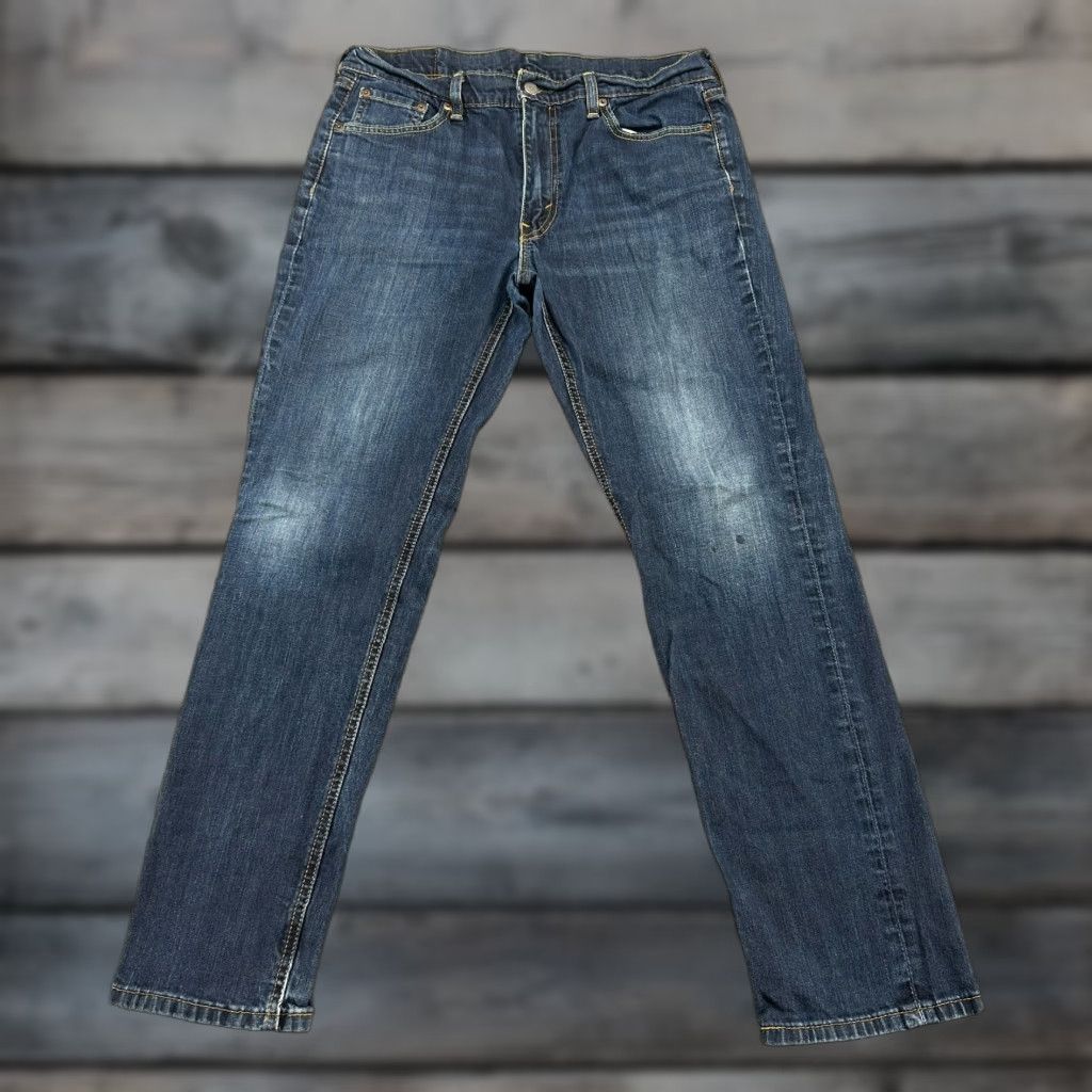 Levi's Levi's 541 Jeans Mens 33x32 Blue Athletic Fit Tapered Leg Dark Wash Stretch Size US 33 - 1 Thumbnail
