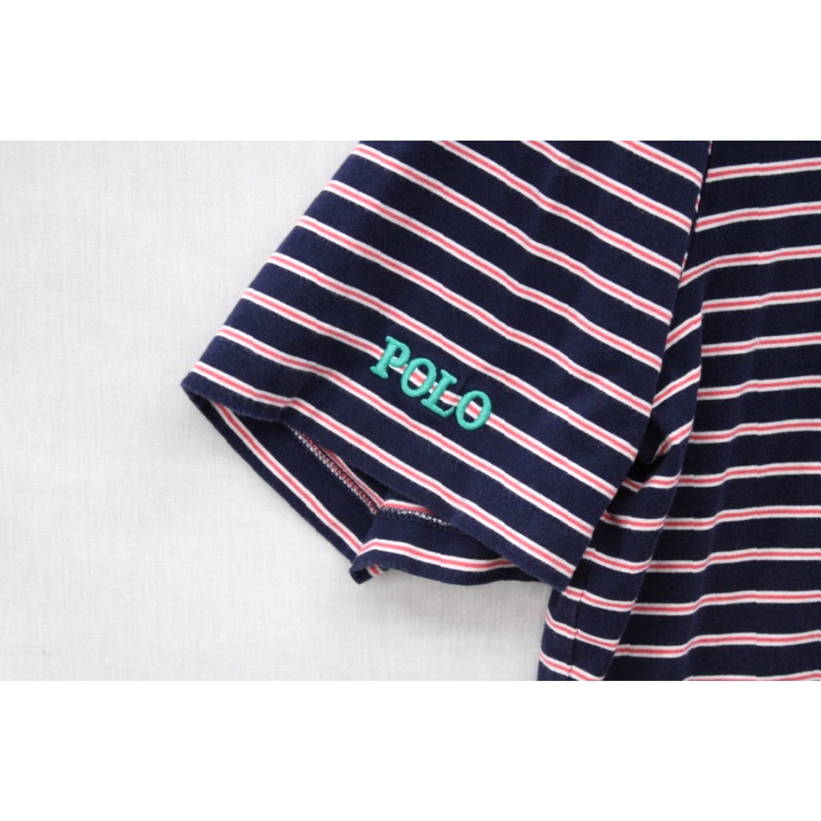 Ralph Lauren VINTAGE Polo Ralph Lauren Shirt Men 2XL Polo Shirt Blue Pink Stripe Stretch Lisle Green Pony Logo Adult XXL Blue Stripe 90s Mens Polo Size US XXL / EU 58 / 5 - 3 Thumbnail