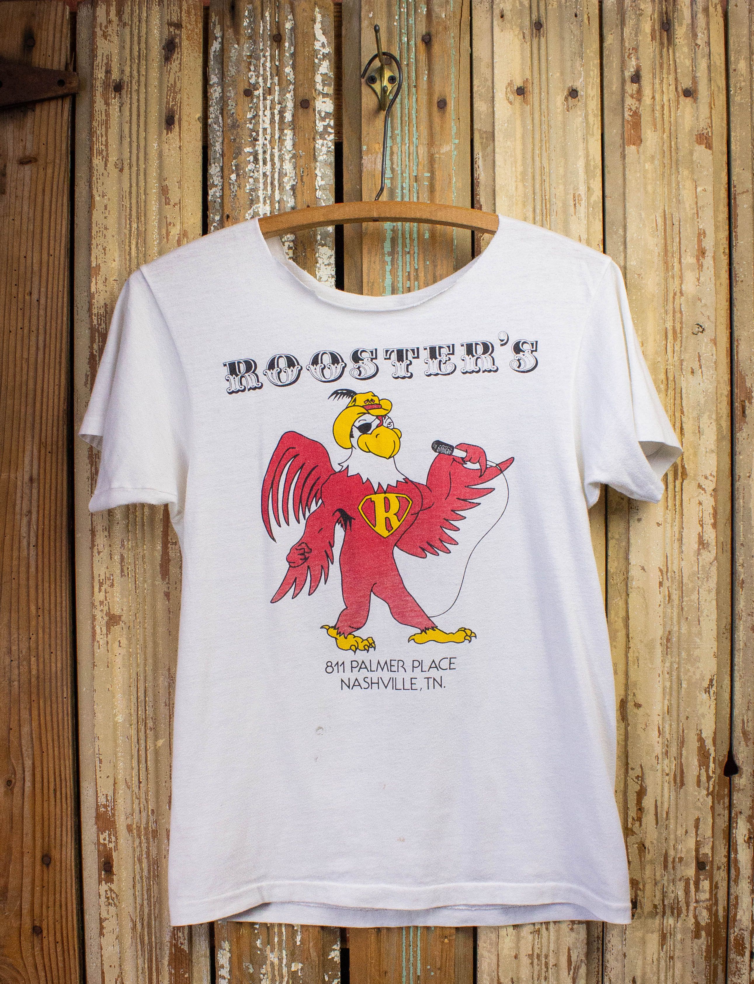 image of Vintage Rooster's Back To School Jam Graphic T Shirt 1985 in White, Men's (Size Small)