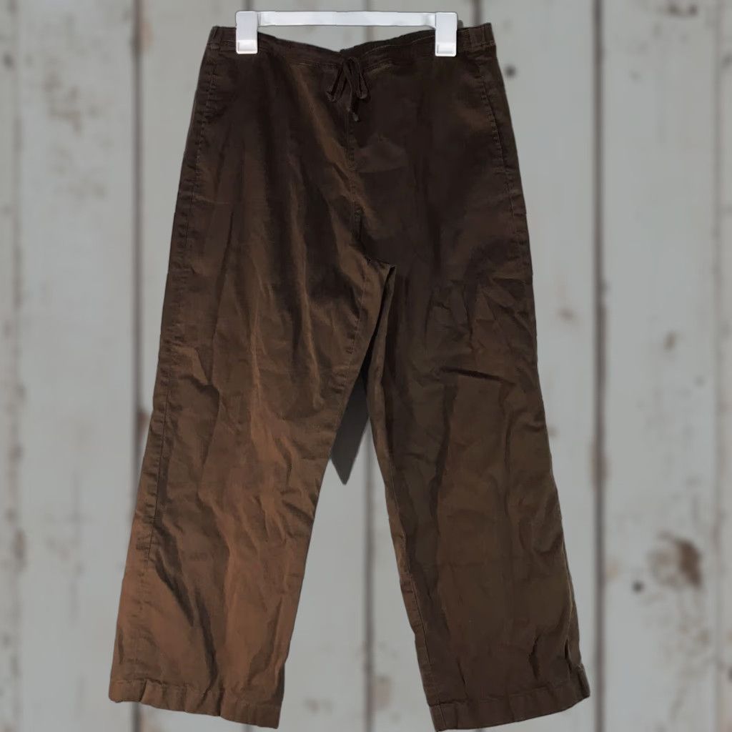 Coldwater Creek Coldwater Creek Women's Brown Wide Leg Cropped Pants Size M Casual Travel Workwear Size 32" / US 10 / IT 46 - 1 Thumbnail