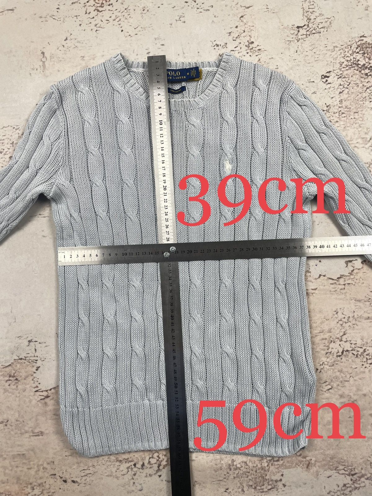 Polo Ralph Lauren Polo Ralph Lauren M Cable Knit Sweater – Gray,Old Money egv Size M / US 6-8 / IT 42-44 - 8 Thumbnail