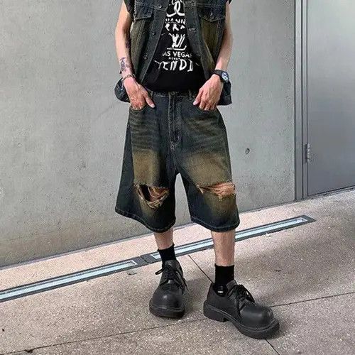 VIBE Ripped Baggy Jorts Size US 33 - 8 Thumbnail