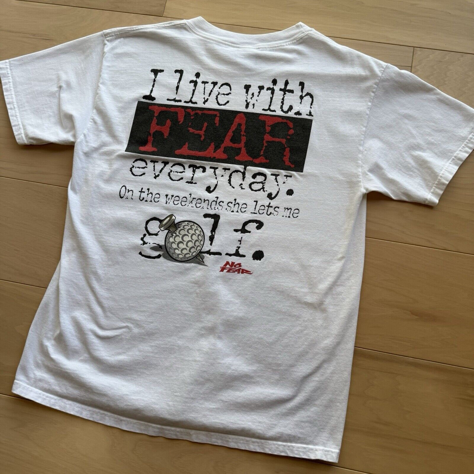 No Fear × Vintage Vintage No Fear Golf Shirt Large White 90s Streetwear Skater Size US L / EU 52-54 / 3 - 9 Thumbnail