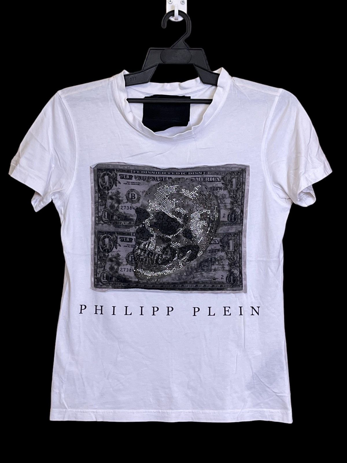 Philipp Plein SICK🔥PHILIPP PLEIN HOMME ONE DOLLAR SKULL T SHIRT Size S / US 4 / IT 40 - 1 Thumbnail