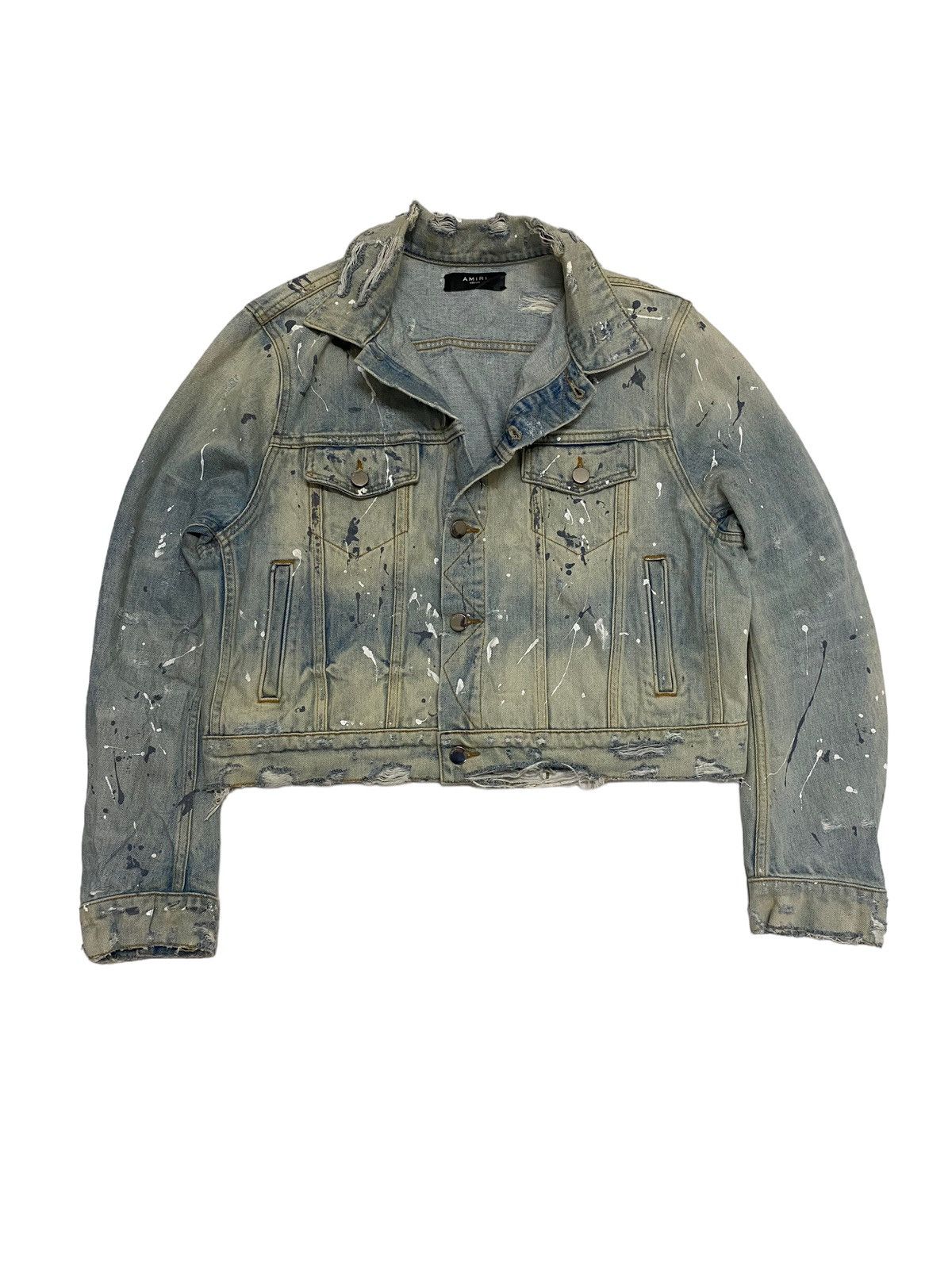 Amiri Amiri Destroy Trucker Denim Jacket Size US M / EU 48-50 / 2 - 1 Thumbnail