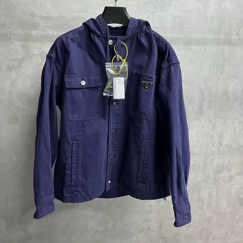 Prada Prada 2025 Blue Denim Hooded Jacket Size US XS / EU 42 / 0 - 1 Thumbnail