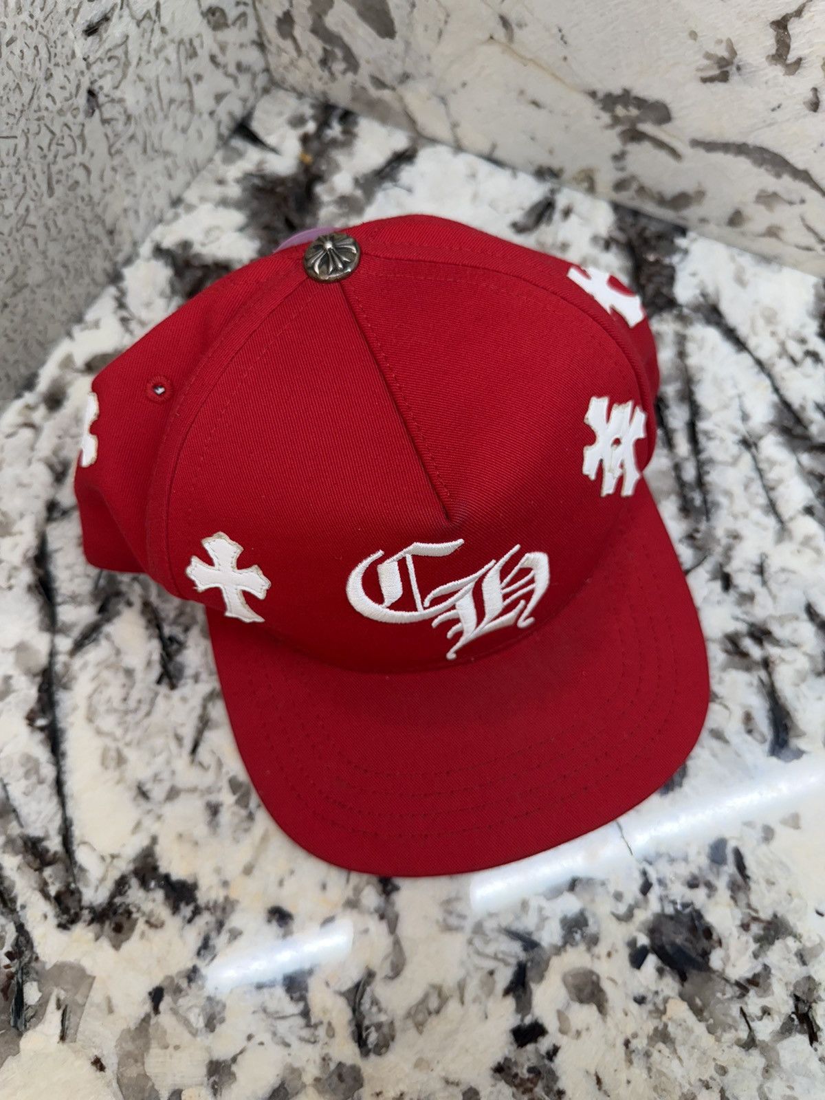 Chrome Hearts Chrome Hearts Cross Patch Hat Red White Baseball Cap Size ONE SIZE - 4 Thumbnail