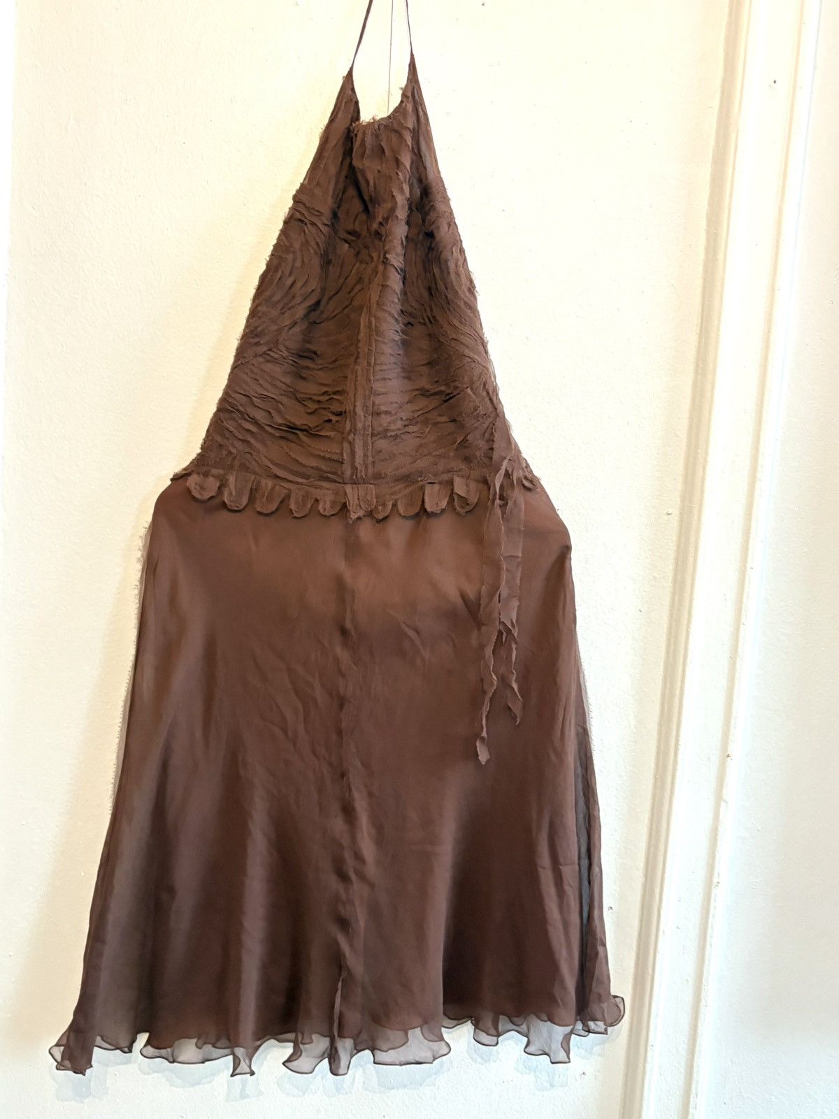 Alberta Ferretti Philosophy by Alberta Ferretti Silk Georgette Dress raw edge Size XS / US 0-2 / IT 36-38 - 5 Thumbnail