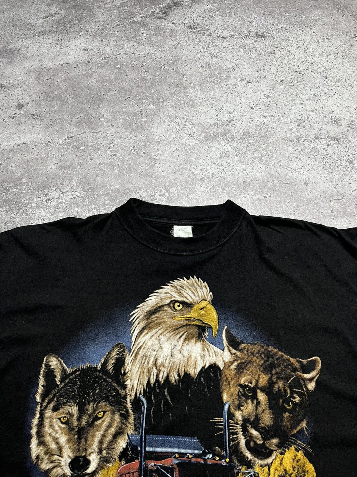 Vintage Vintage 90s WILD ROAD American Truck Harley Davidson T-shirt Size US XXL / EU 58 / 5 - 2 Thumbnail