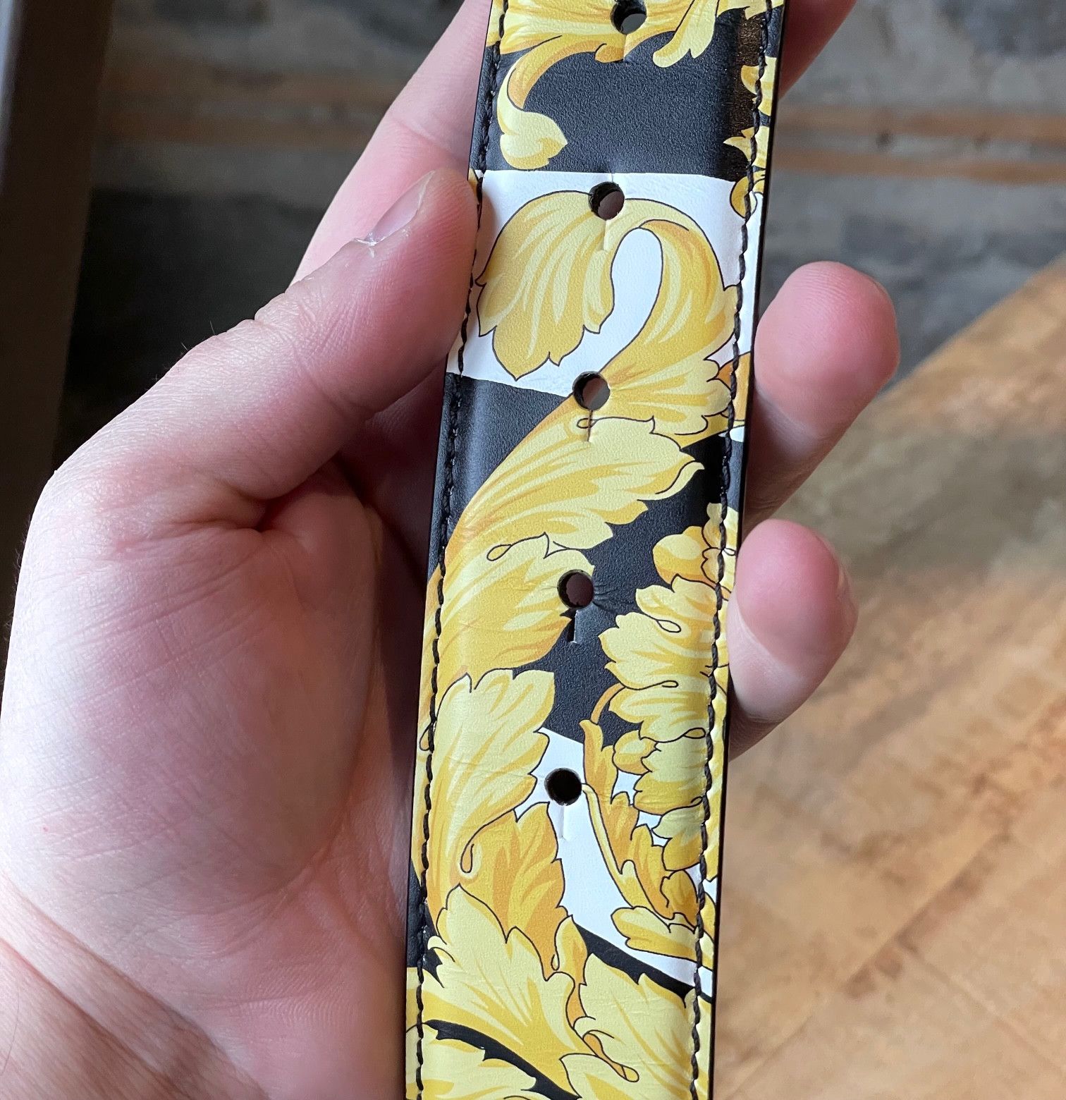Versace Versace Barocco Hibiscus Print Medusa Buckle Belt Size ONE SIZE - 5 Thumbnail