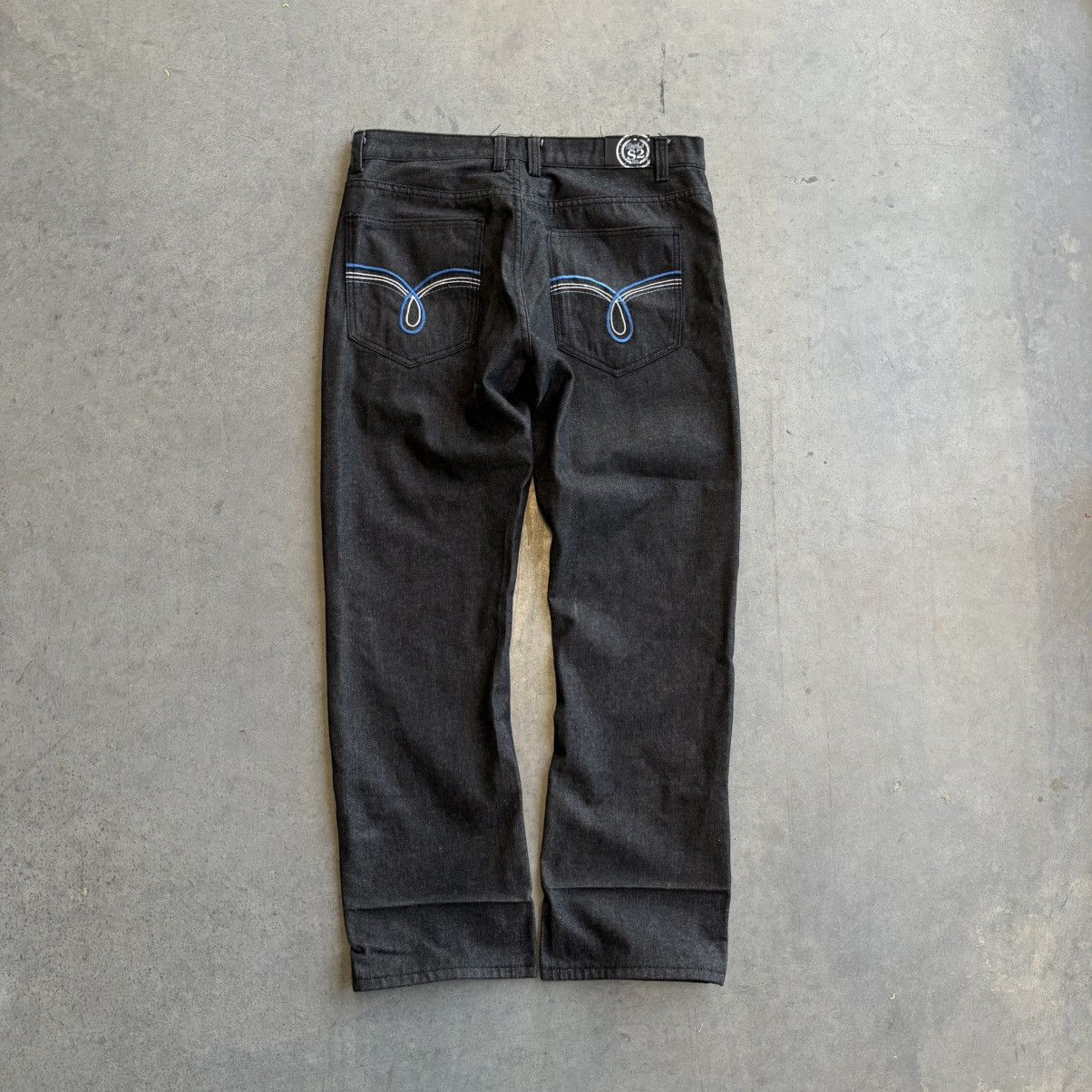 Akademiks × Southpole Vintage Y2K Black and Blue Embroidered Jeans Baggy S2 Denim Size US 36 / EU 52 - 5 Thumbnail