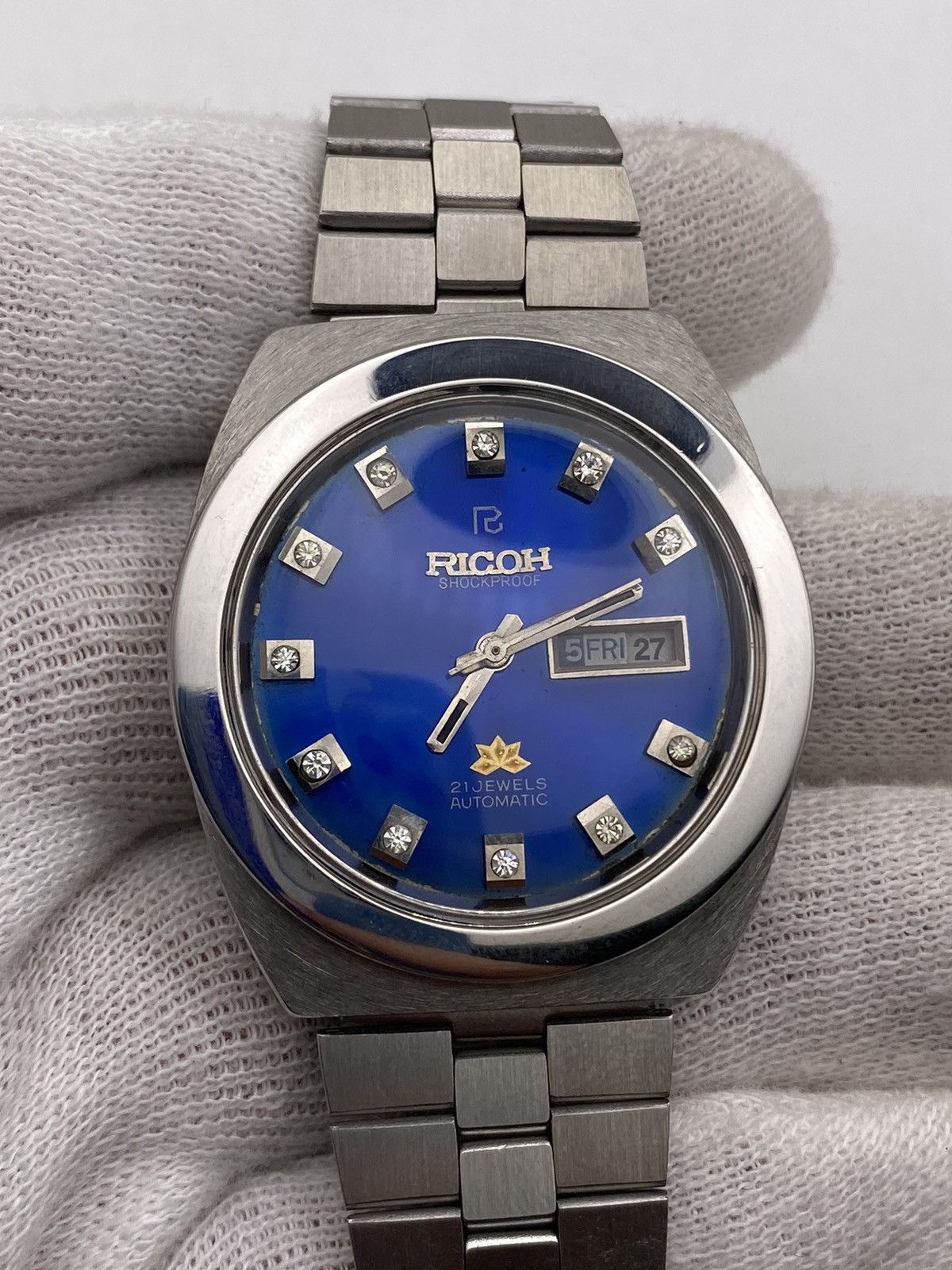 Vintage Vintage Ricoh Automatic Men’s Wristwatch Blue Dial Size 36 - 3 Thumbnail