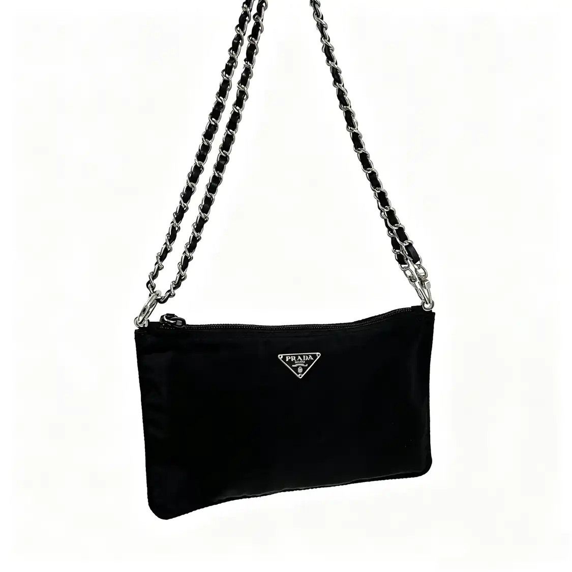 Prada PRADA Re-Nylon black nylon logo clutch Size ONE SIZE - 1 Thumbnail