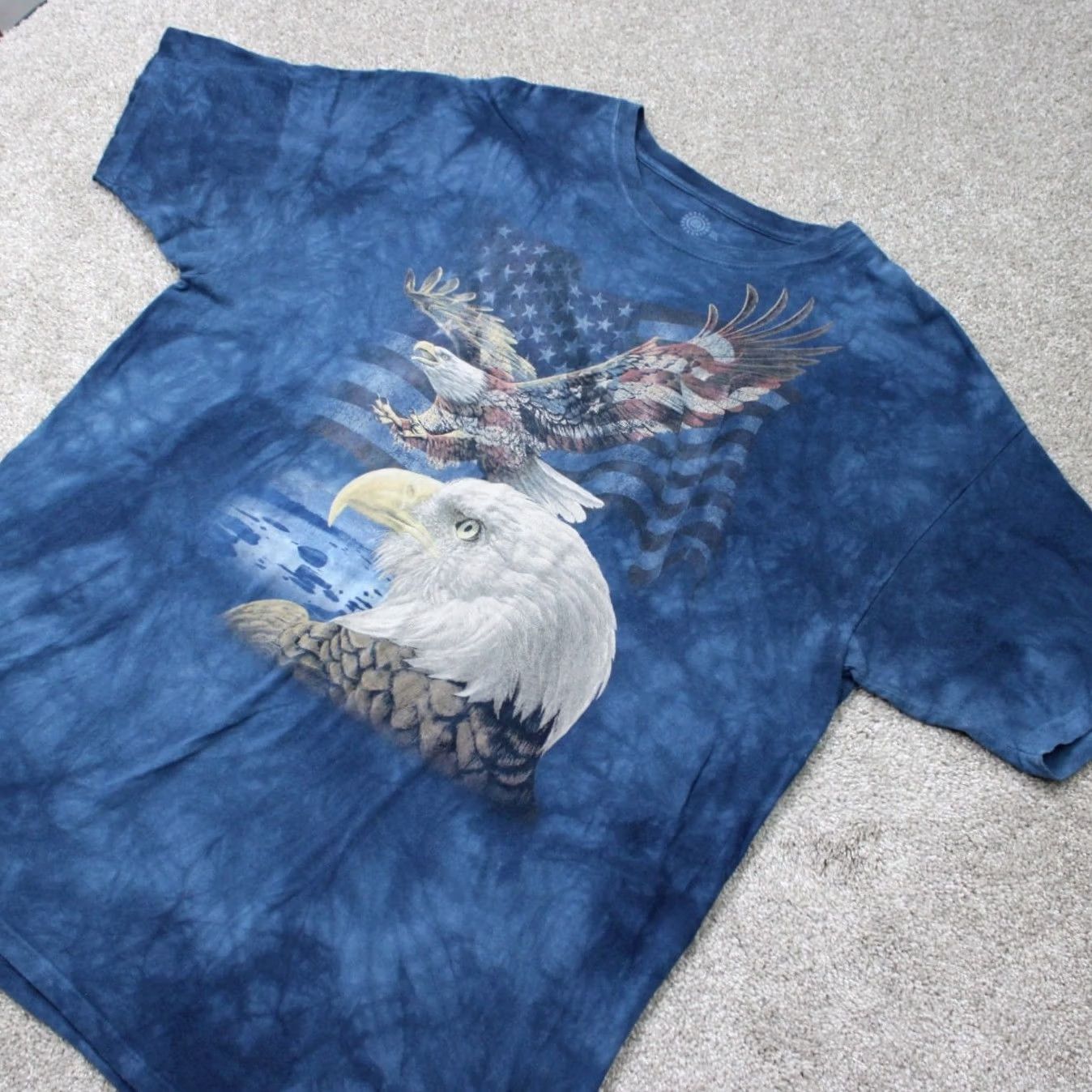 The Mountain The Mountain Eagle Shirt Mens 3XL XXXL Blue 100% Cotton Short Sleeve Pullover Size US XXL / EU 58 / 5 - 3 Thumbnail