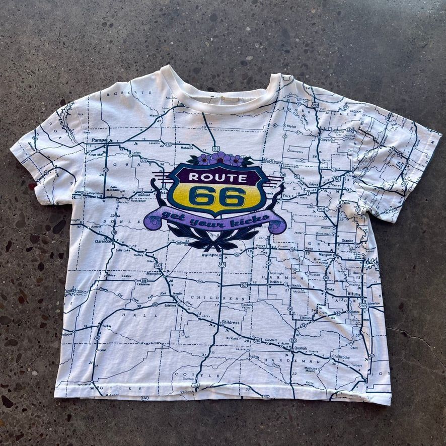 Vintage Vintage 90s Route 66 Tee Retro Graphic T-shirt Size US XL / EU 56 / 4 - 2 Thumbnail