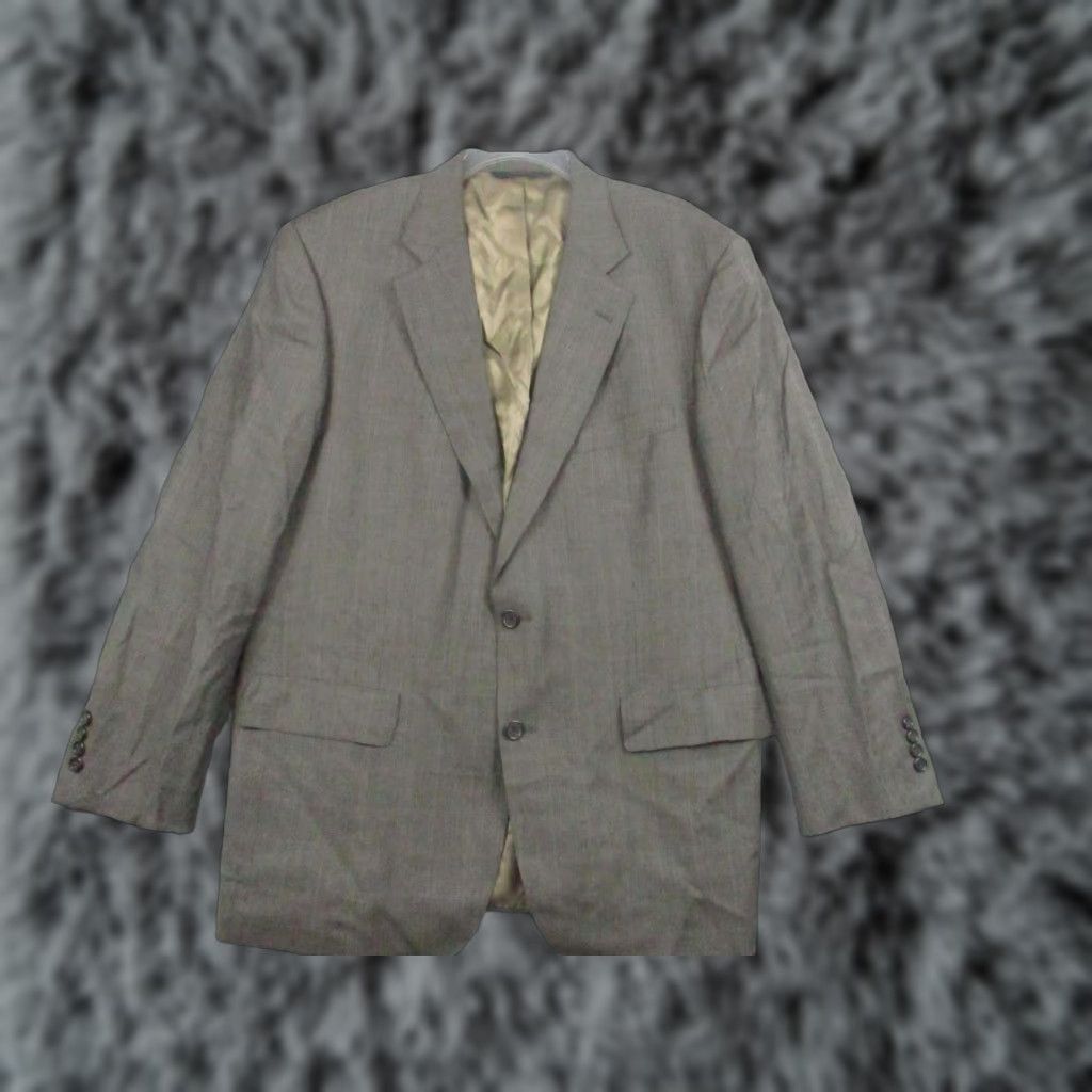 Brooks Brothers VINTAGE Brooks Brothers Sport Coat Two-Button Wool Gray Plaid 43R Men’s Regular Brown Notch Lapel Size 46R - 1 Thumbnail