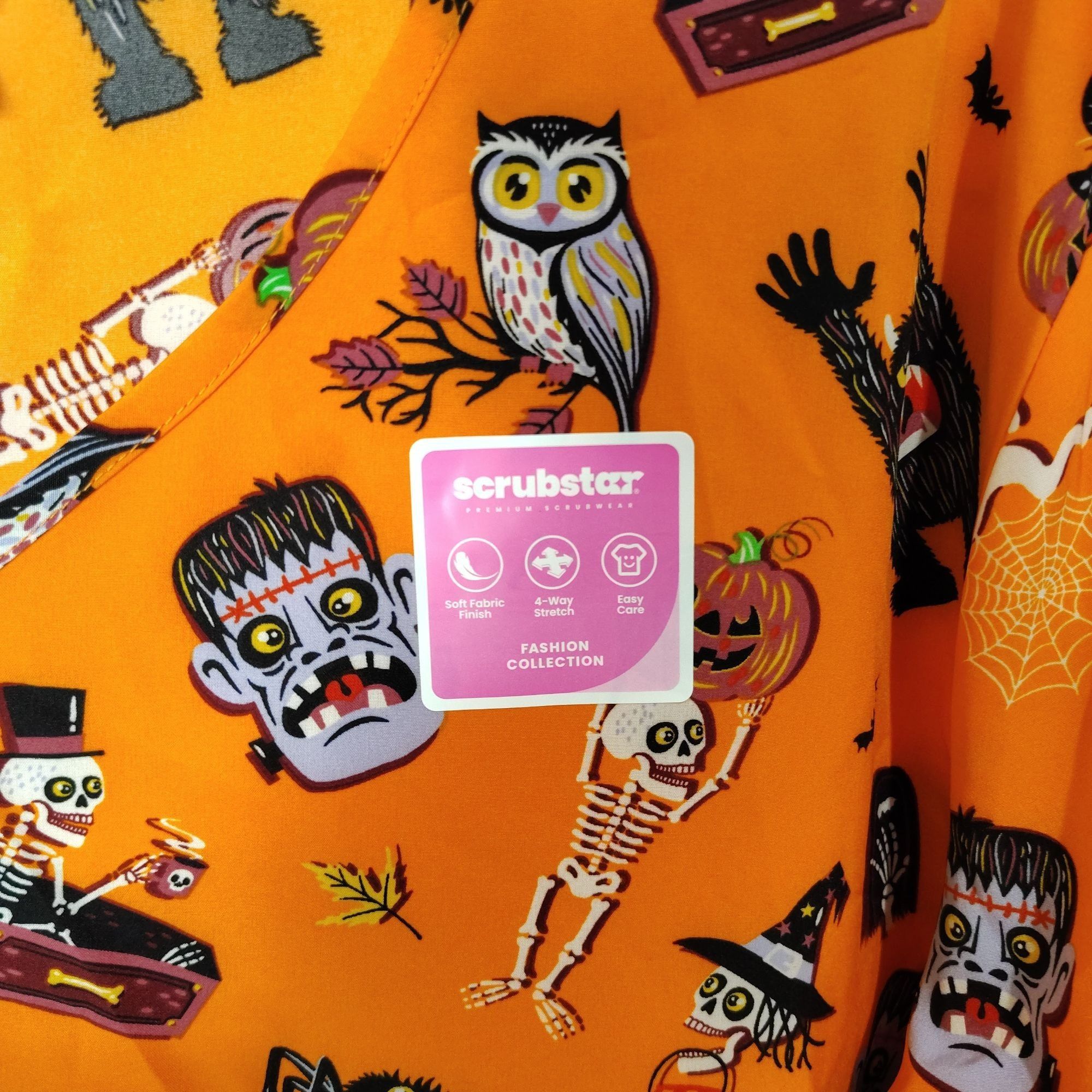 Other Scrubstar Womens 3XL Fright Friends Halloween Print Theme V Size 3XL / US 20-22 - 2 Thumbnail
