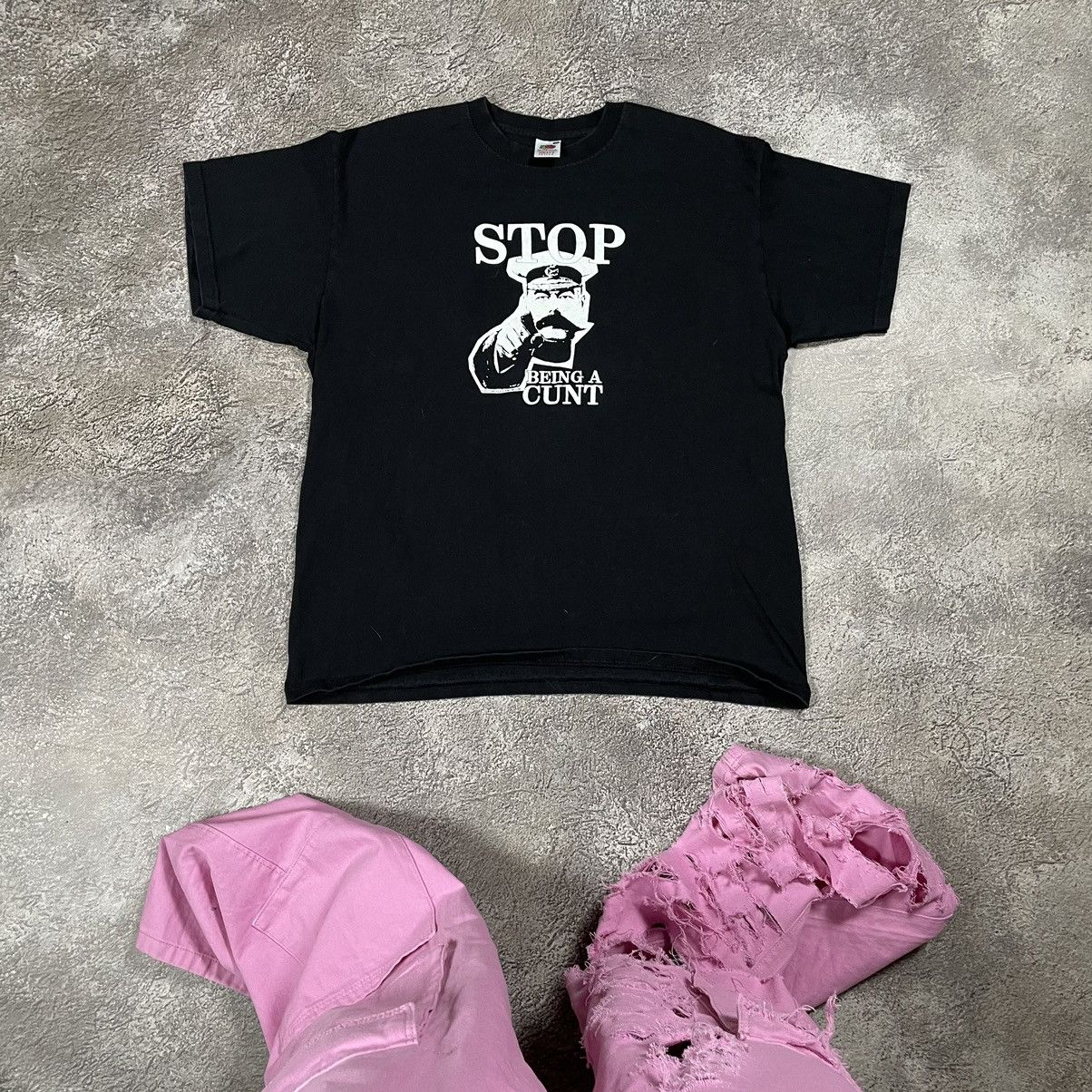 Vintage Vintage ADULT Tee SMELL MOM STOP BEING CUNT L Size US L / EU 52-54 / 3 - 1 Thumbnail