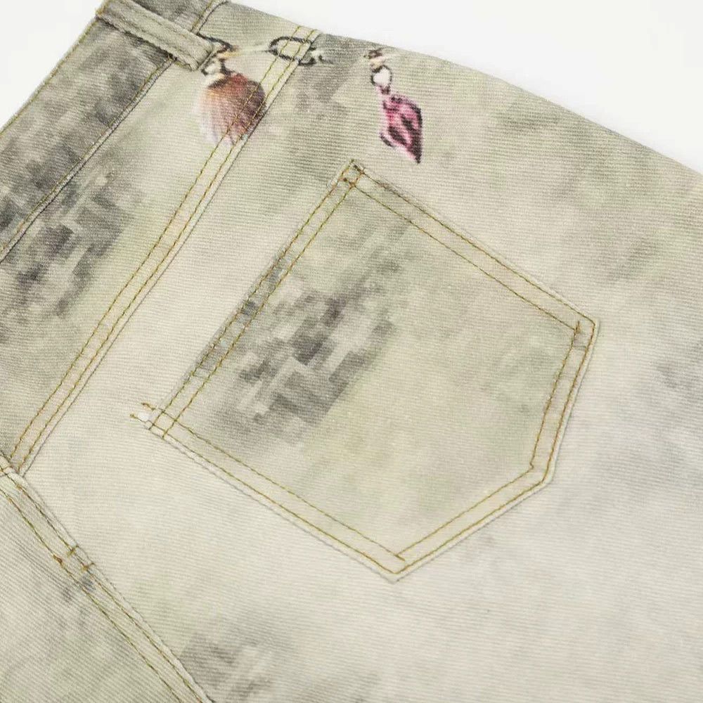 Jean Heavy distressed digital print loose denim shorts Size US 32 / EU 48 - 6 Thumbnail