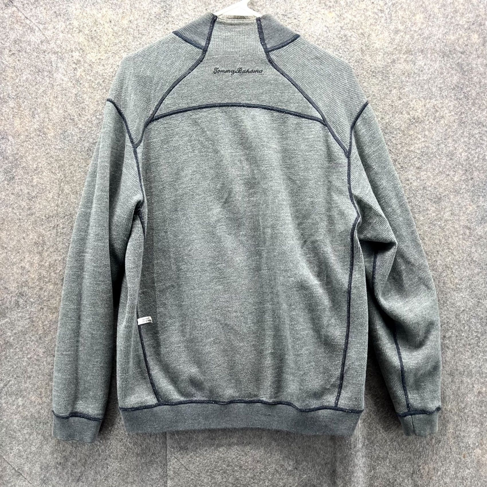 Tommy Bahama VINTAGE Tommy Bahama Sweater Mens XL Gray Pullover 1/4 Zip Reversible Fleece Jacket Shirt Size US XL / EU 56 / 4 - 4 Thumbnail