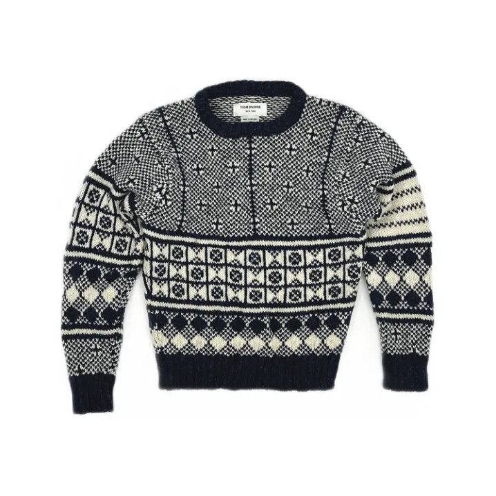 Thom Browne Thom Browne Unisex Color Blocked Knit Sweater Size US S / EU 44-46 / 1 - 1 Thumbnail