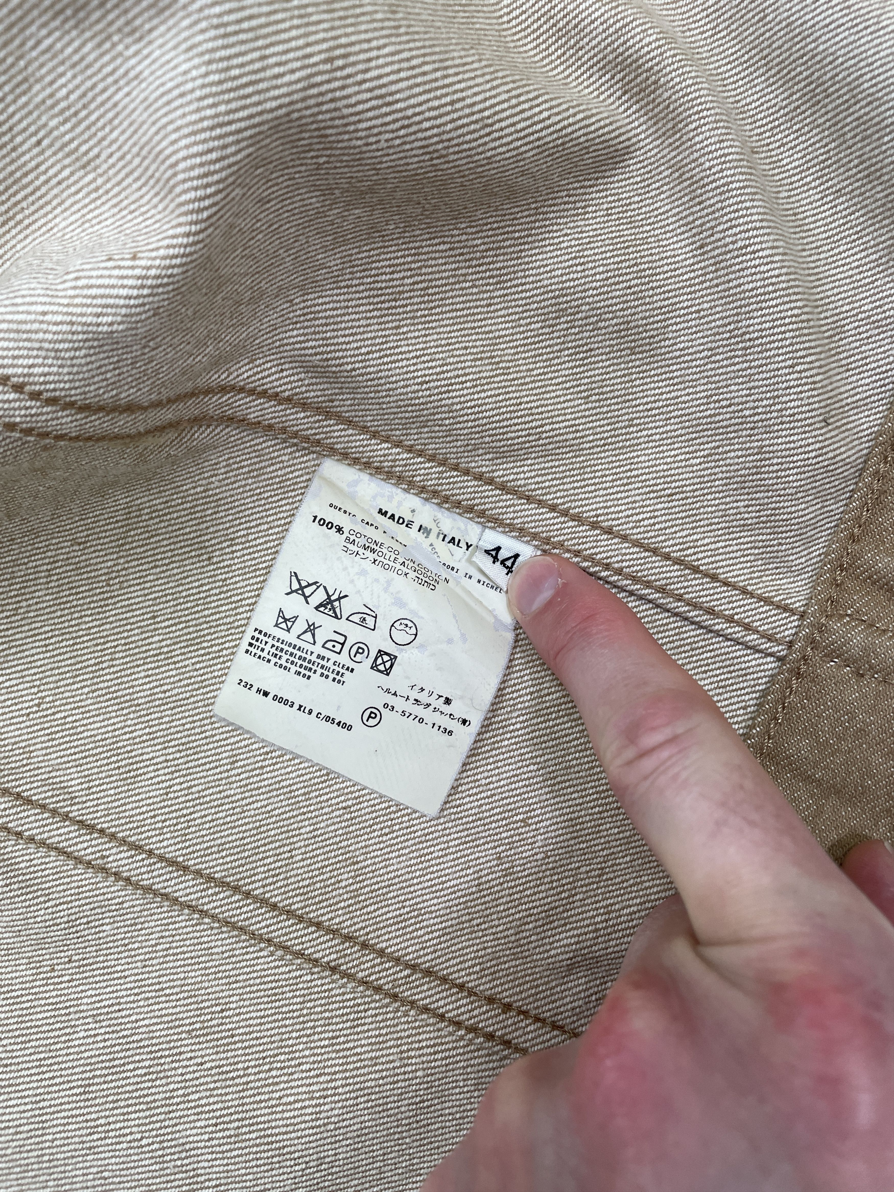 Helmut Lang Helmut Lang Raw Denim Jacket Sand Size US S / EU 44-46 / 1 - 8 Thumbnail