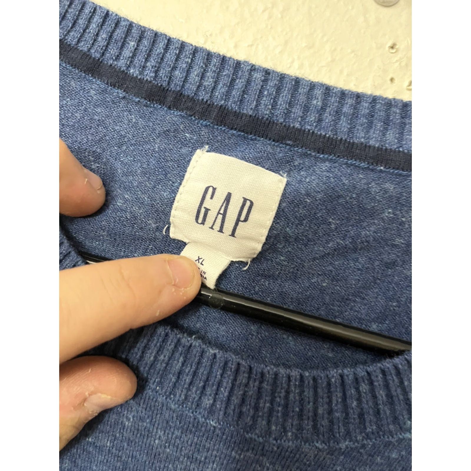 Gap Gap Sweater Mens XL Blue Pullover Crew Neck Long Sleeve Cotton Knit Shirt Size US XL / EU 56 / 4 - 2 Thumbnail