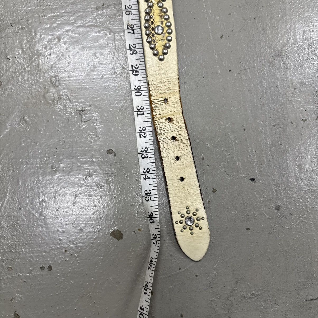 Vintage Mannahatta Style Leather Studded Belt Size 34 - 6 Thumbnail