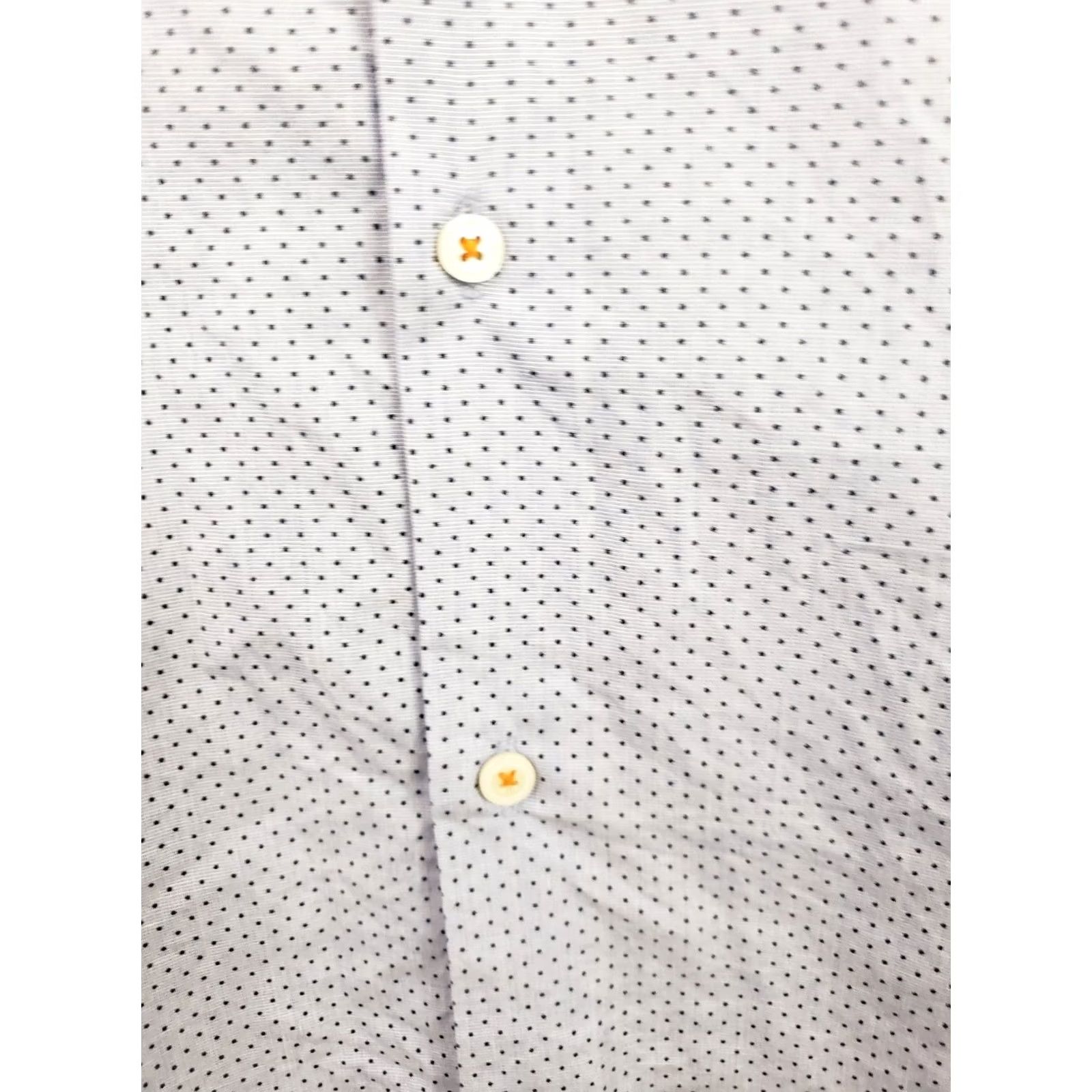Denime Denim & Flower Shirt XL Blue Polka Dot Slim Fit Lined Short Sleeve Button-Up Men’s Classic Casual (Mens) Size US XL / EU 56 / 4 - 6 Thumbnail