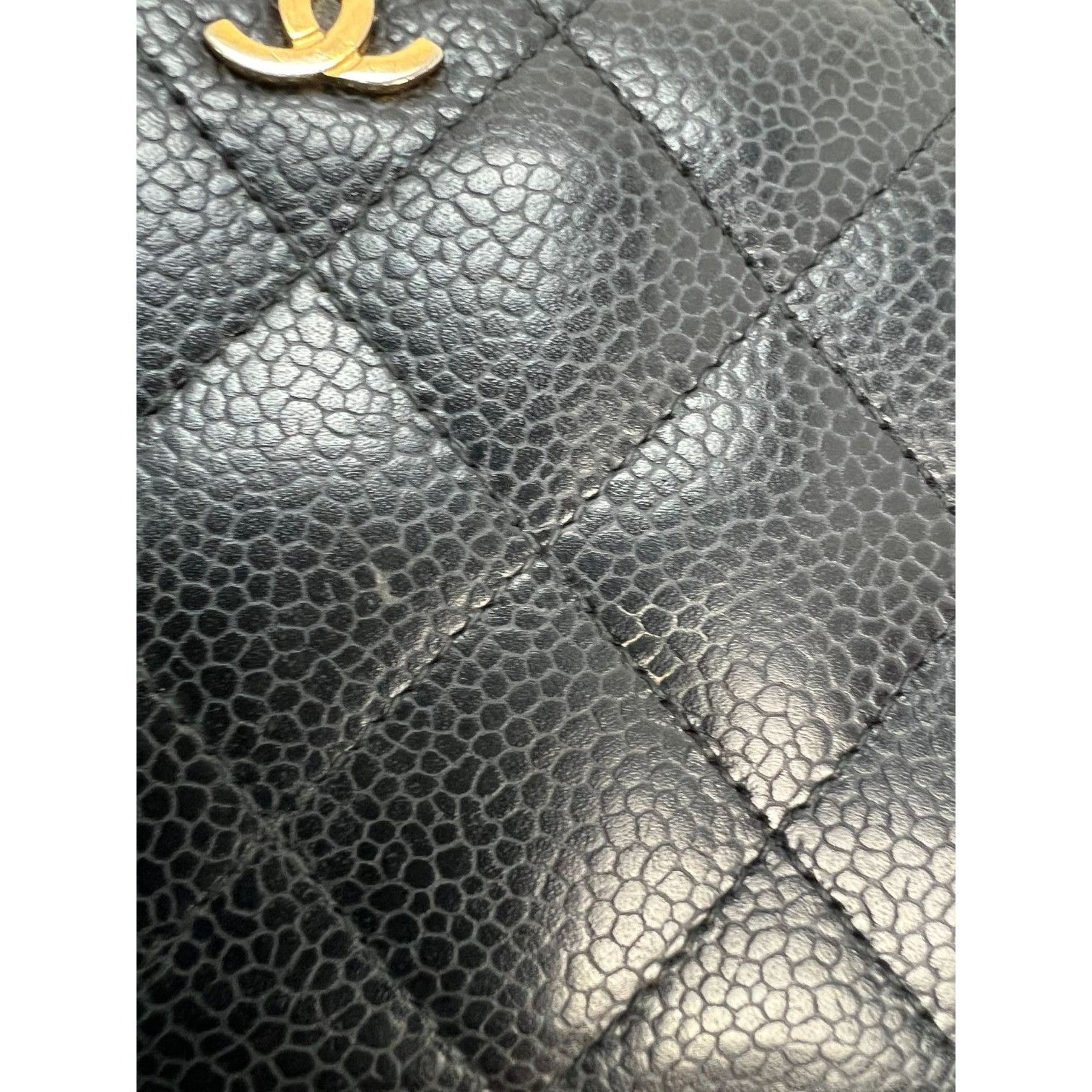 Chanel Chanel Caviar Quilted Large Gusset Zip Around Black Wallet Size ONE SIZE - 12 Thumbnail