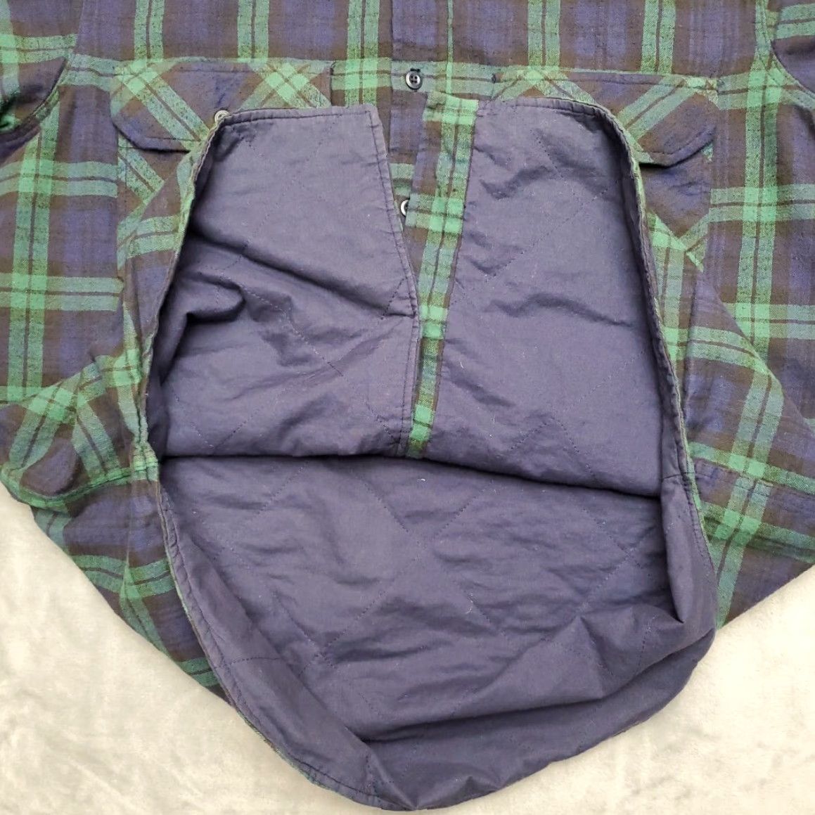 Vintage VINTAGE LL Bean Shirt Mens Large Blackwatch Plaid Thinsulate Flannel Shacket Made in USA Size US L / EU 52-54 / 3 - 7 Thumbnail