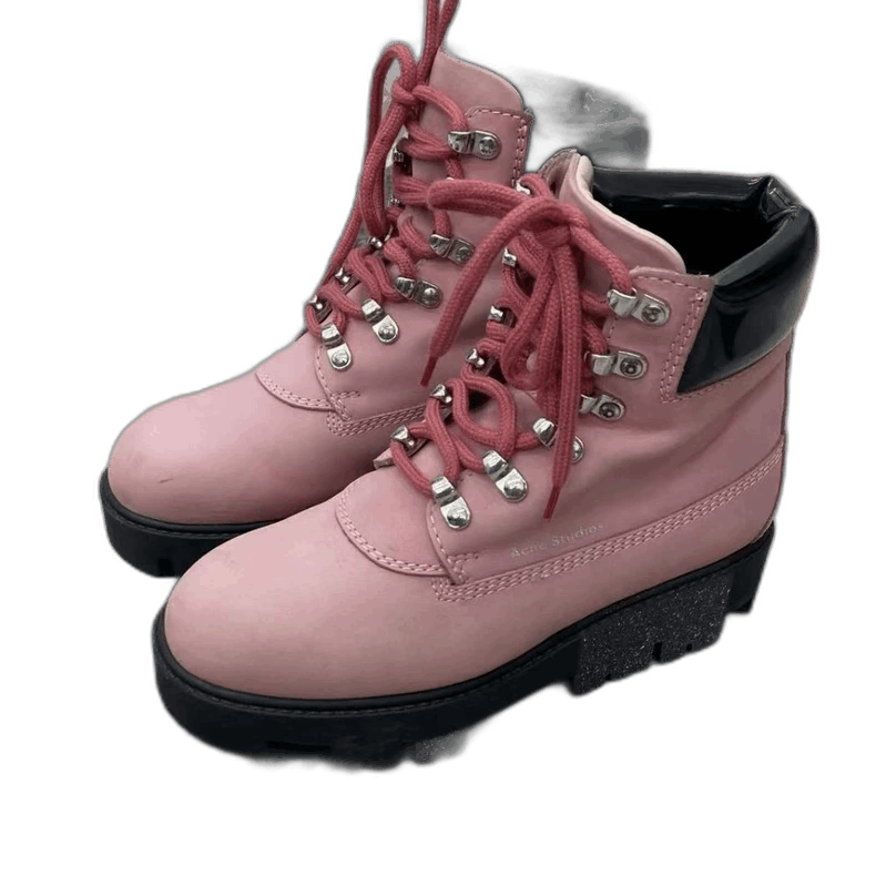 Acne Studios Pink Platform Hiking Boots