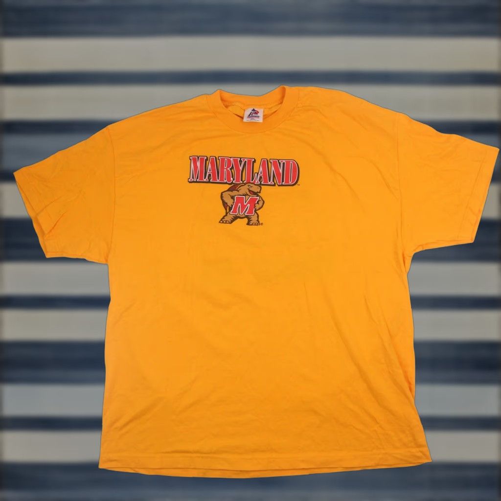 Vintage VINTAGE Maryland Terrapins T-Shirt Mens 2XL Yellow graphic 90s Football Fans Shirt Size US XXL / EU 58 / 5 - 1 Thumbnail