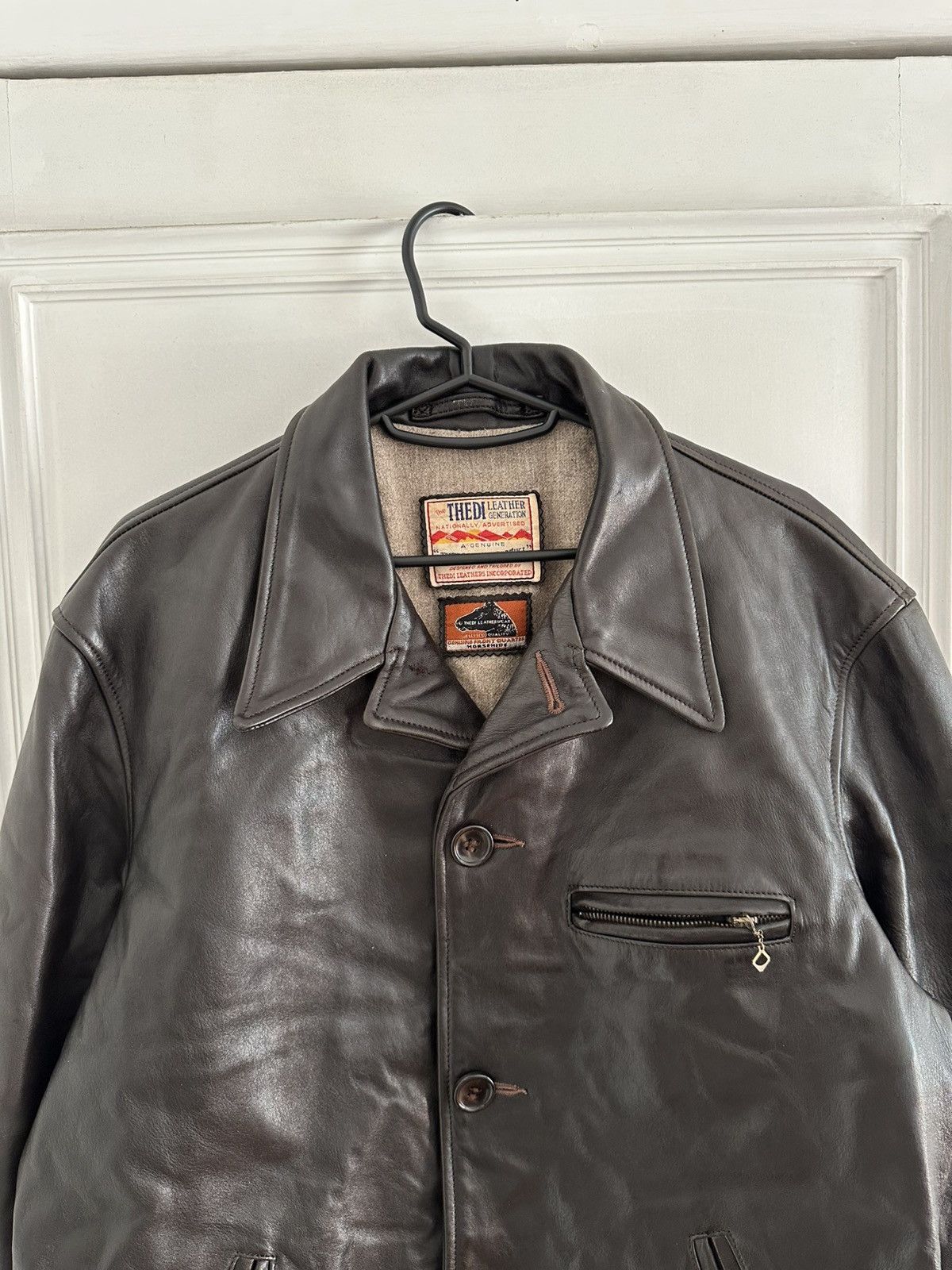 Thedi Thedi Vintage Military Army Style Cropped Leather Jacket Size US M / EU 48-50 / 2 - 9 Thumbnail
