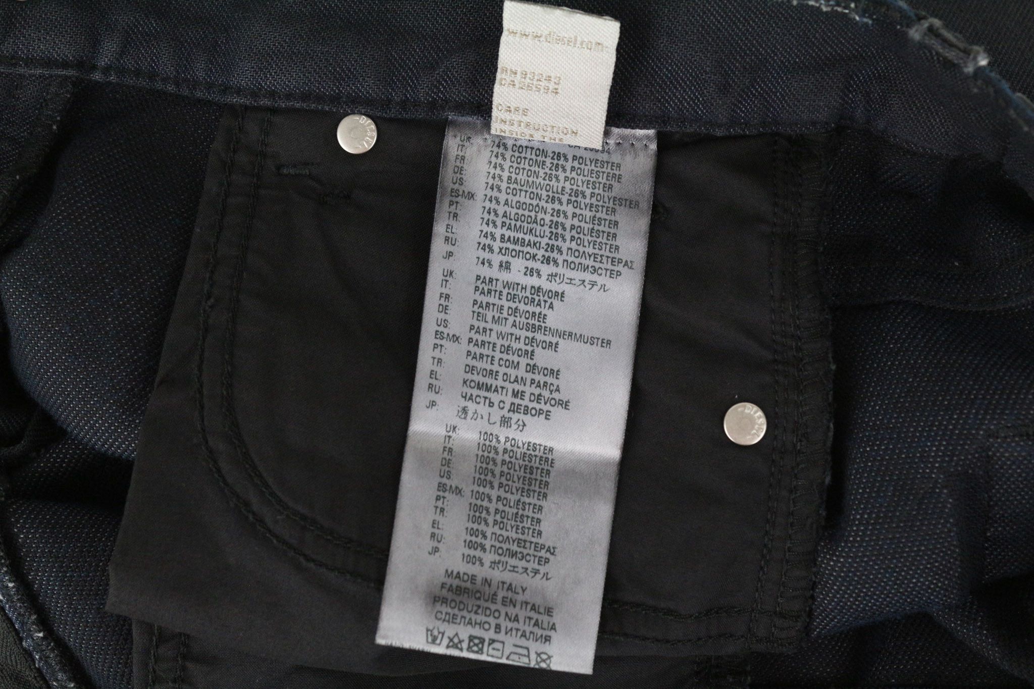Diesel NICLAH 084NI W23/L32 Navy Jeans 70630 Size 23" - 8 Thumbnail