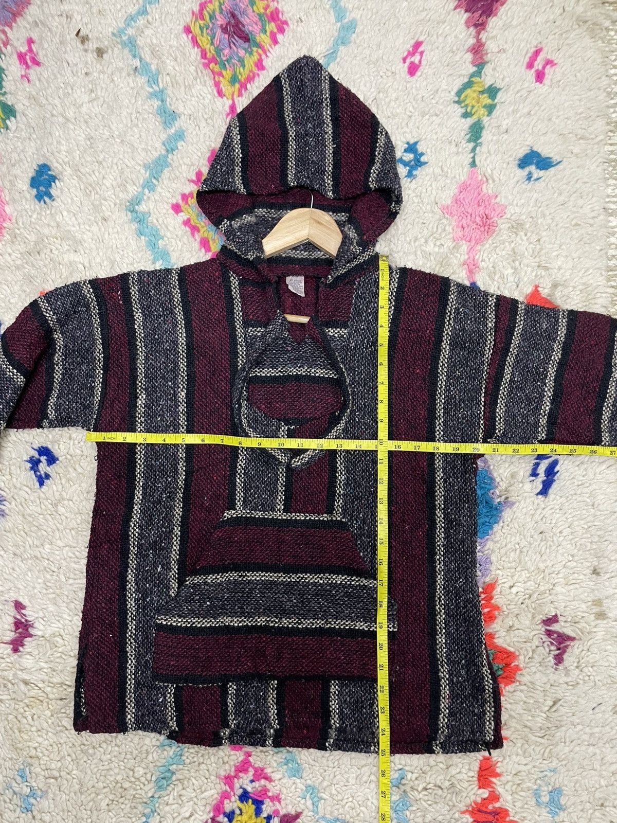Mexican Threads Vintage Mexican Baja Blanket Pullover Hooded Jacket Size US S / EU 44-46 / 1 - 9 Thumbnail