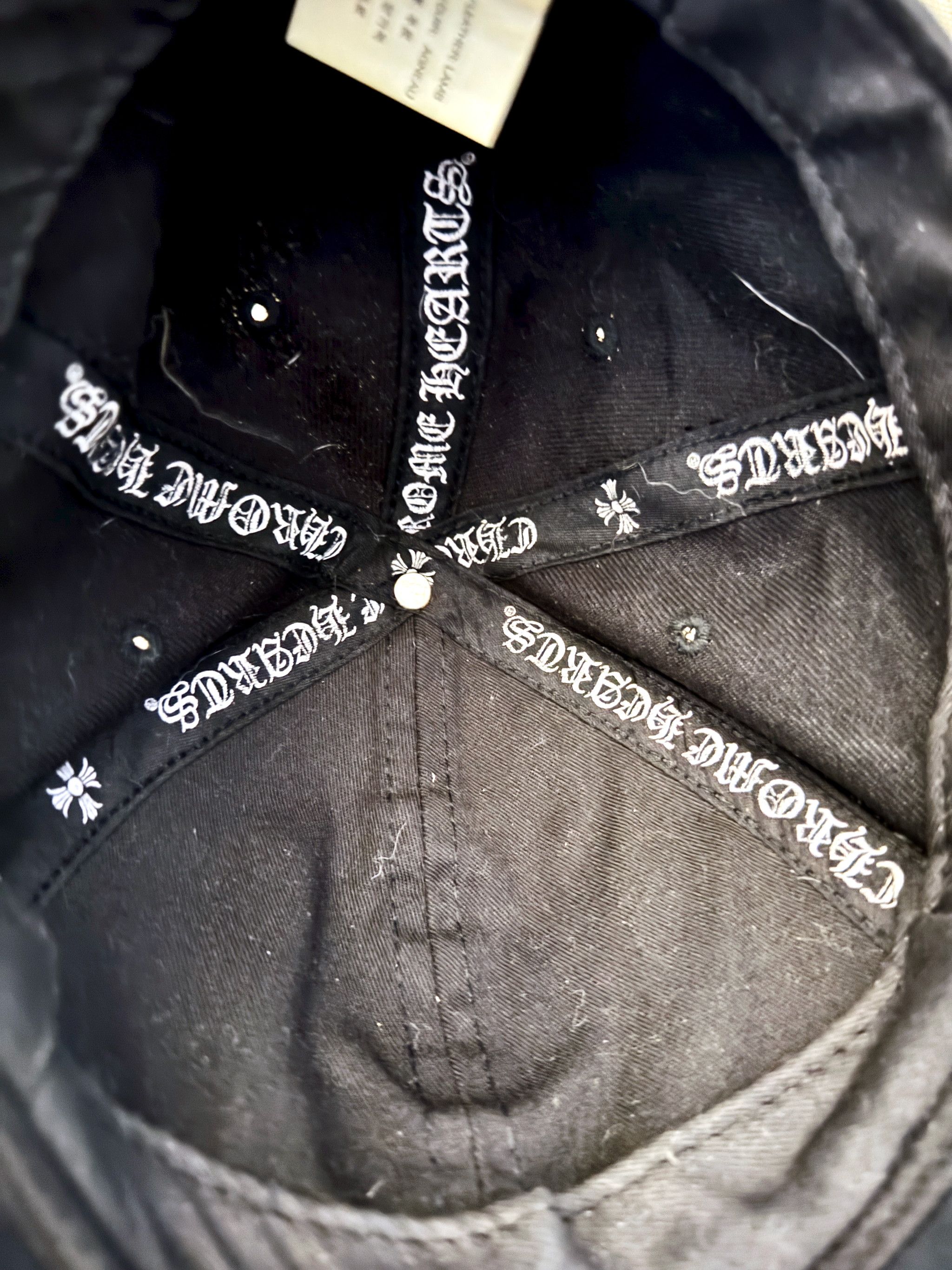 Chrome Hearts Chrome Hearts Vintage Black 'CH' Logo Cap w/ Leather Brim Size ONE SIZE - 5 Thumbnail