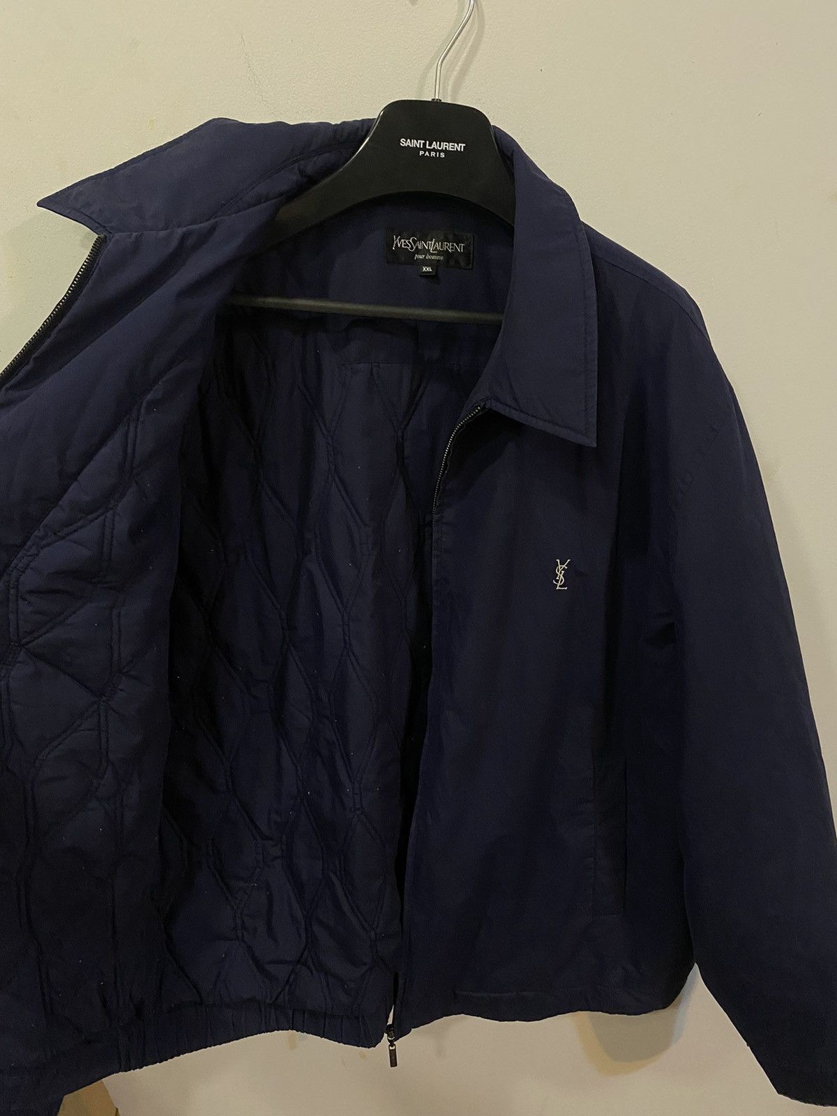 Yves Saint Laurent Warm YSL Jacket Navy YSL Bomber Size US XXL / EU 58 / 5 - 3 Thumbnail