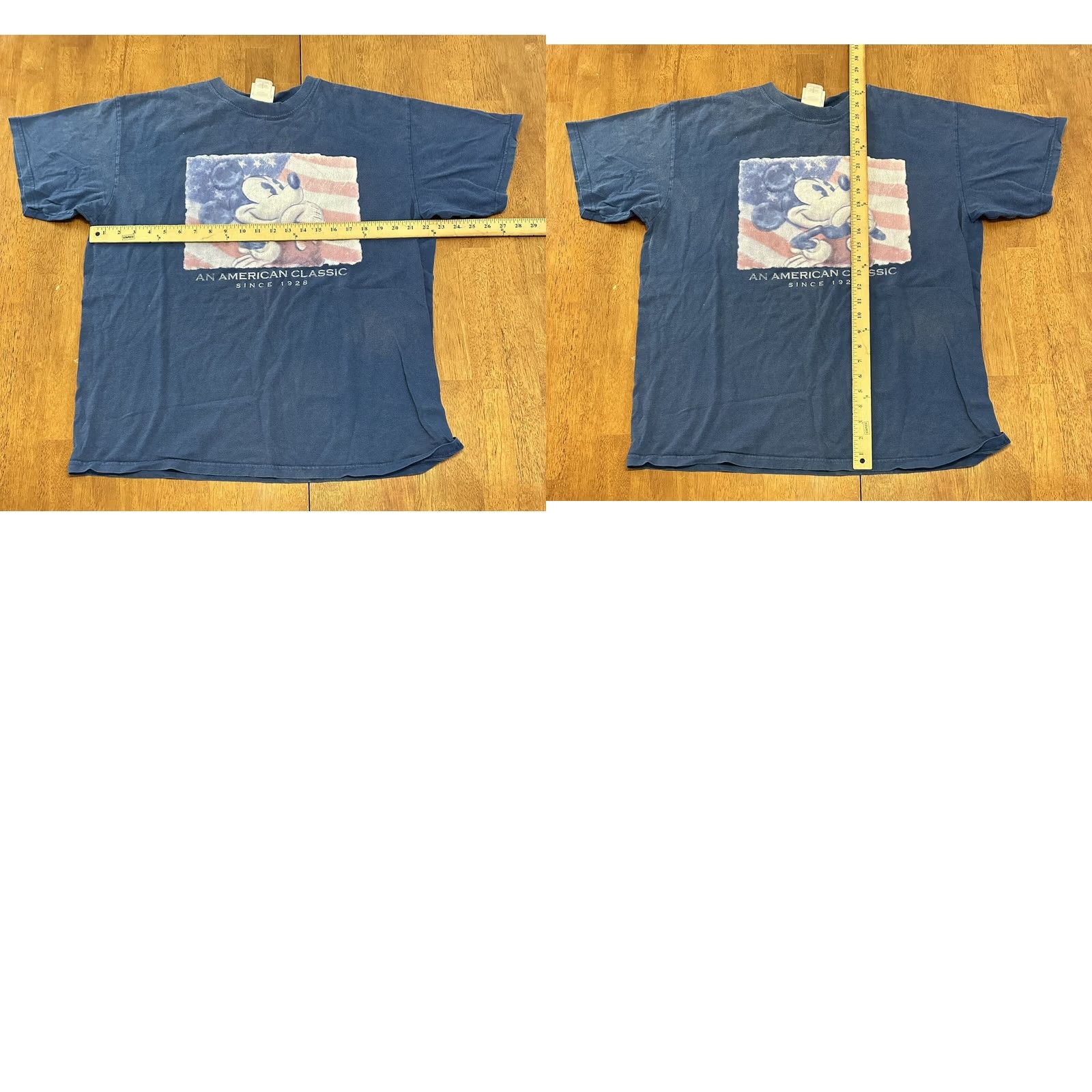 Disney VINTAGE Walt Disney Mickey Mouse An American Classic T Shirt Large Blue Mens Size US L / EU 52-54 / 3 - 8 Thumbnail