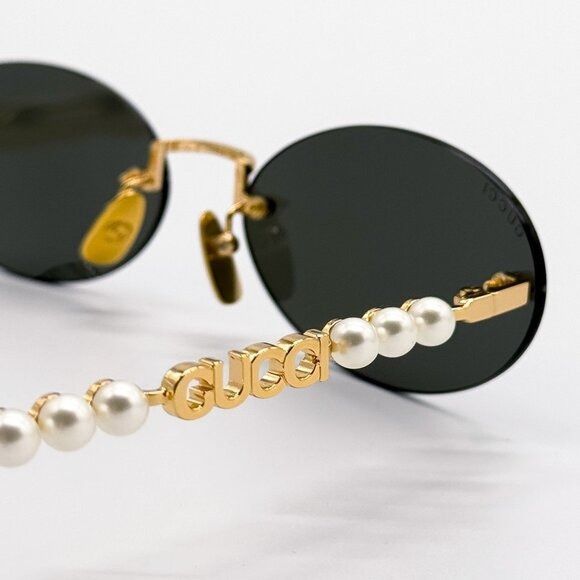 Gucci NEW GUCCI SUNGLASSES GOLD WOMEN OVAL EYEWEAR GUCCI GG1922S 0 Size ONE SIZE - 9 Thumbnail