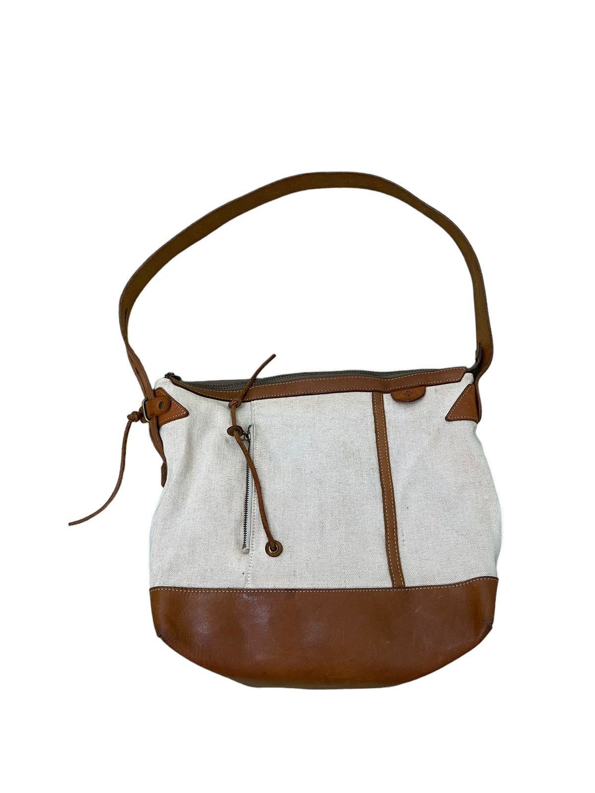 Japanese Brand Messenger Bag Teha Amana Leather Cotton Canvas Size ONE SIZE - 4 Thumbnail